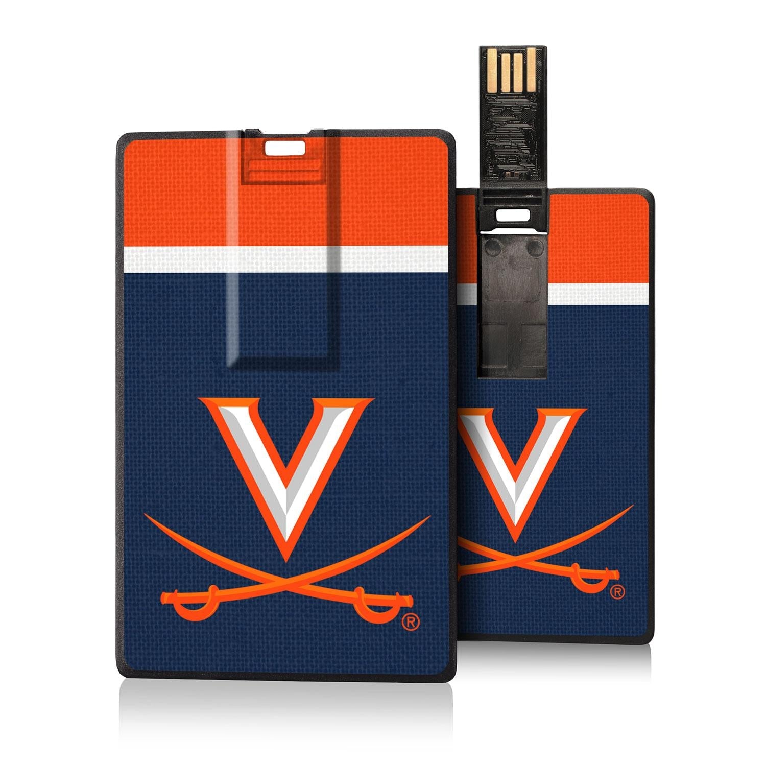 Virginia Cavaliers Stripe Credit Card USB Drive 32GB - Sports Gifts, Sports Memorabilia, Sports Collectibles, Fan Shop
