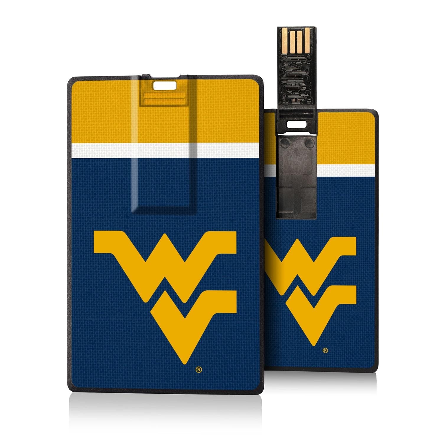West Virginia Mountaineers Stripe Credit Card USB Drive 32GB - Sports Gifts, Sports Memorabilia, Sports Collectibles, Fan Shop