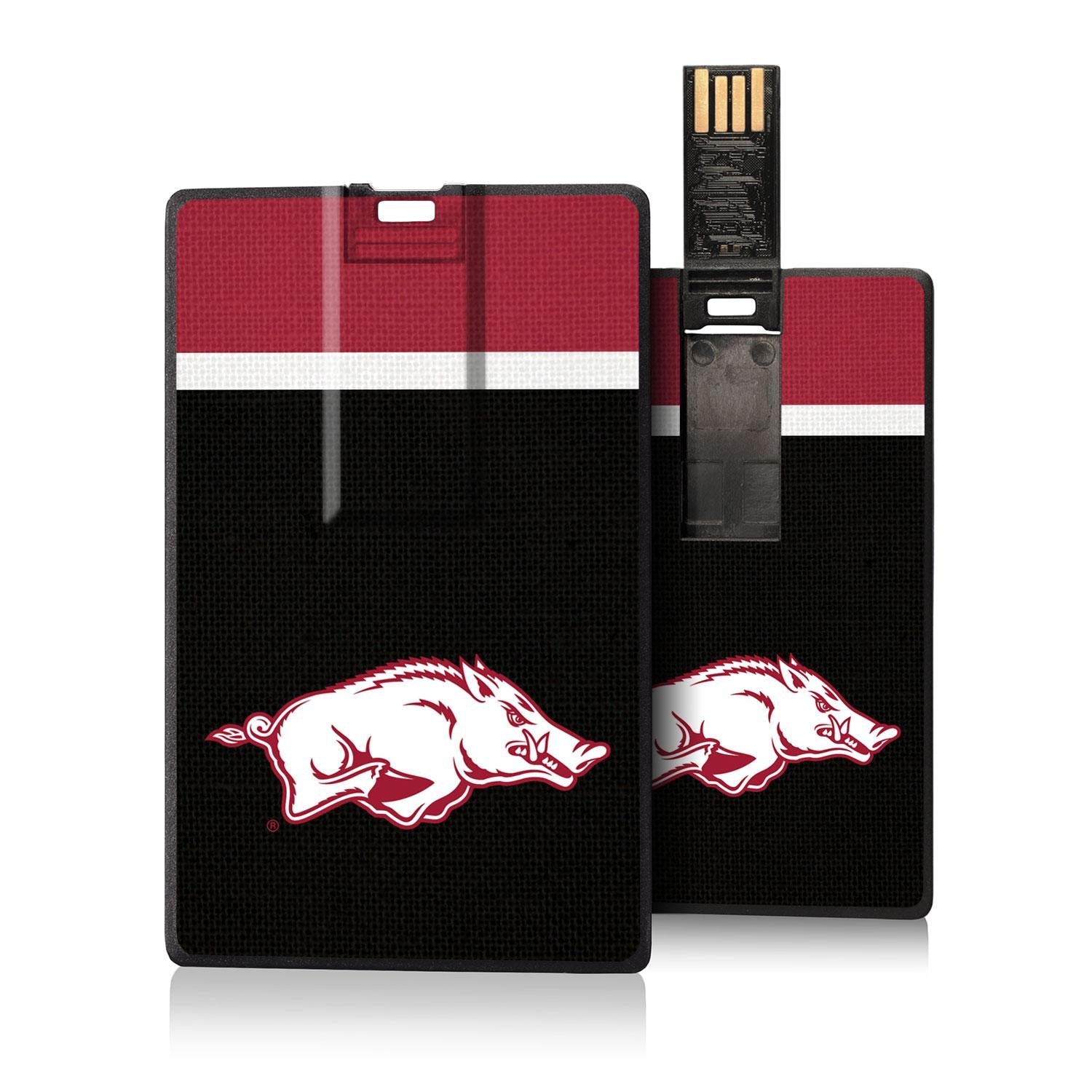 Arkansas Razorbacks Stripe Credit Card USB Drive 32GB - Sports Gifts, Sports Memorabilia, Sports Collectibles, Fan Shop