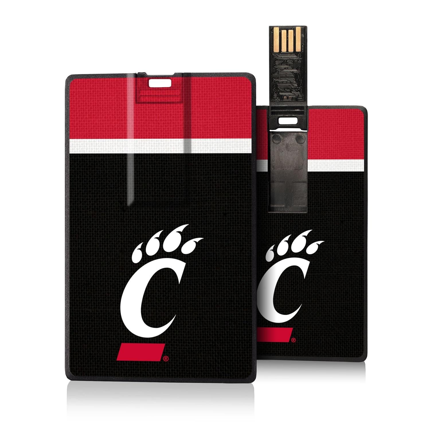 Cincinnati Bearcats Stripe Credit Card USB Drive 32GB - Sports Gifts, Sports Memorabilia, Sports Collectibles, Fan Shop