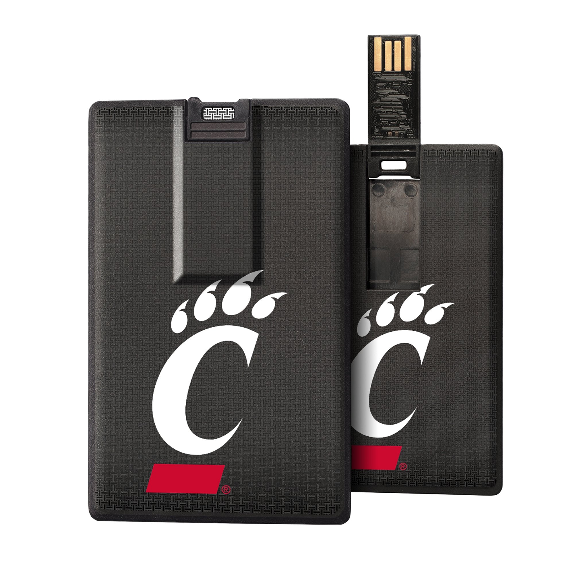 Cincinnati Bearcats Linen Credit Card USB Drive 32GB - Sports Gifts, Sports Memorabilia, Sports Collectibles, Fan Shop