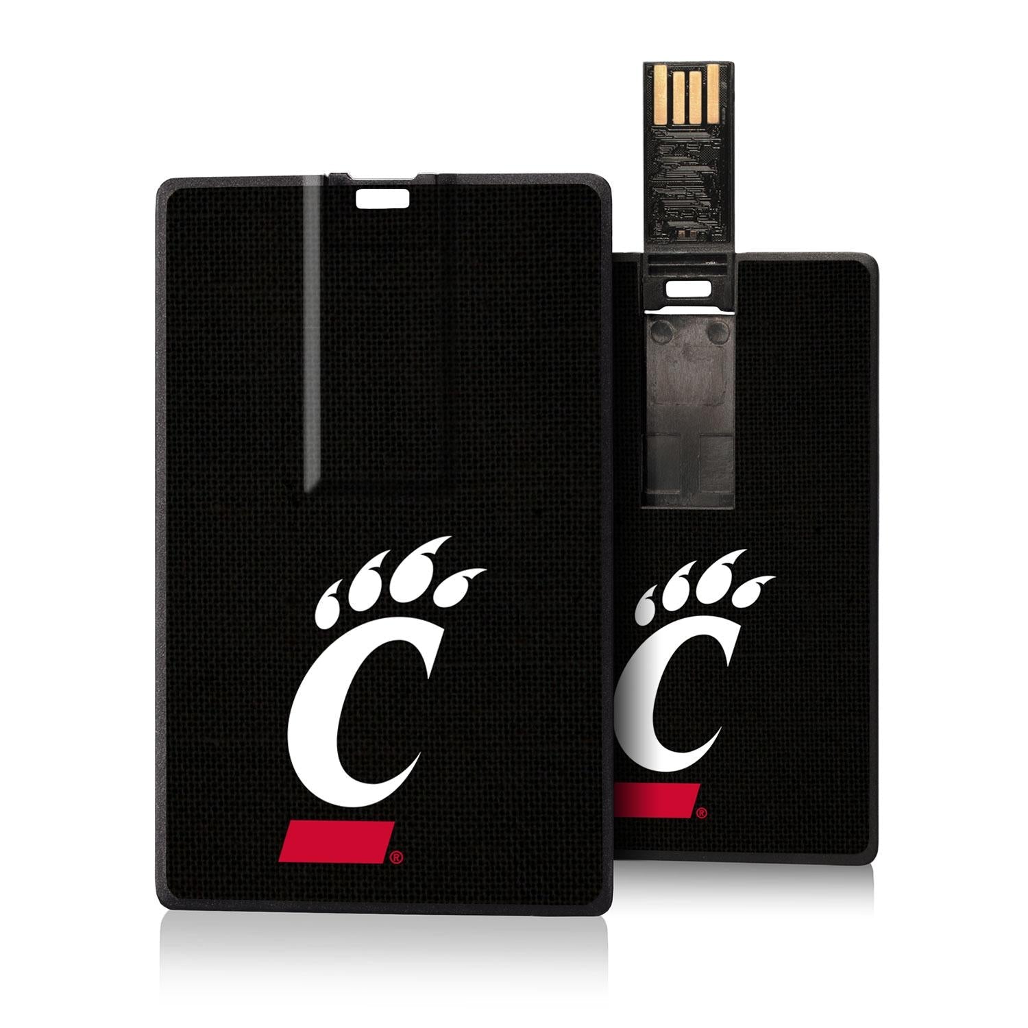 Cincinnati Bearcats Solid Credit Card USB Drive 32GB - Sports Gifts, Sports Memorabilia, Sports Collectibles, Fan Shop