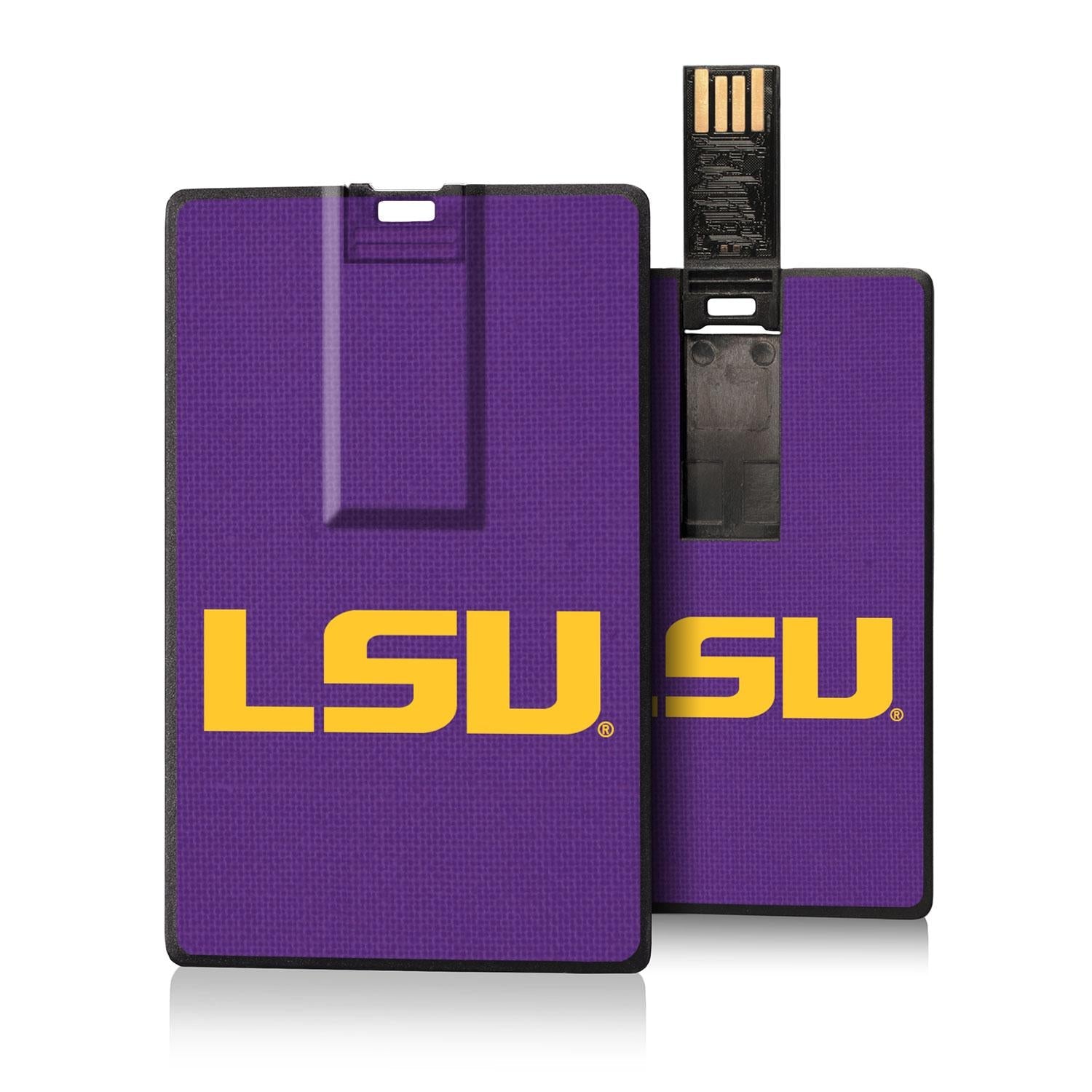 Louisiana State University Tigers Solid Credit Card USB Drive 32GB - Sports Gifts, Sports Memorabilia, Sports Collectibles, Fan Shop