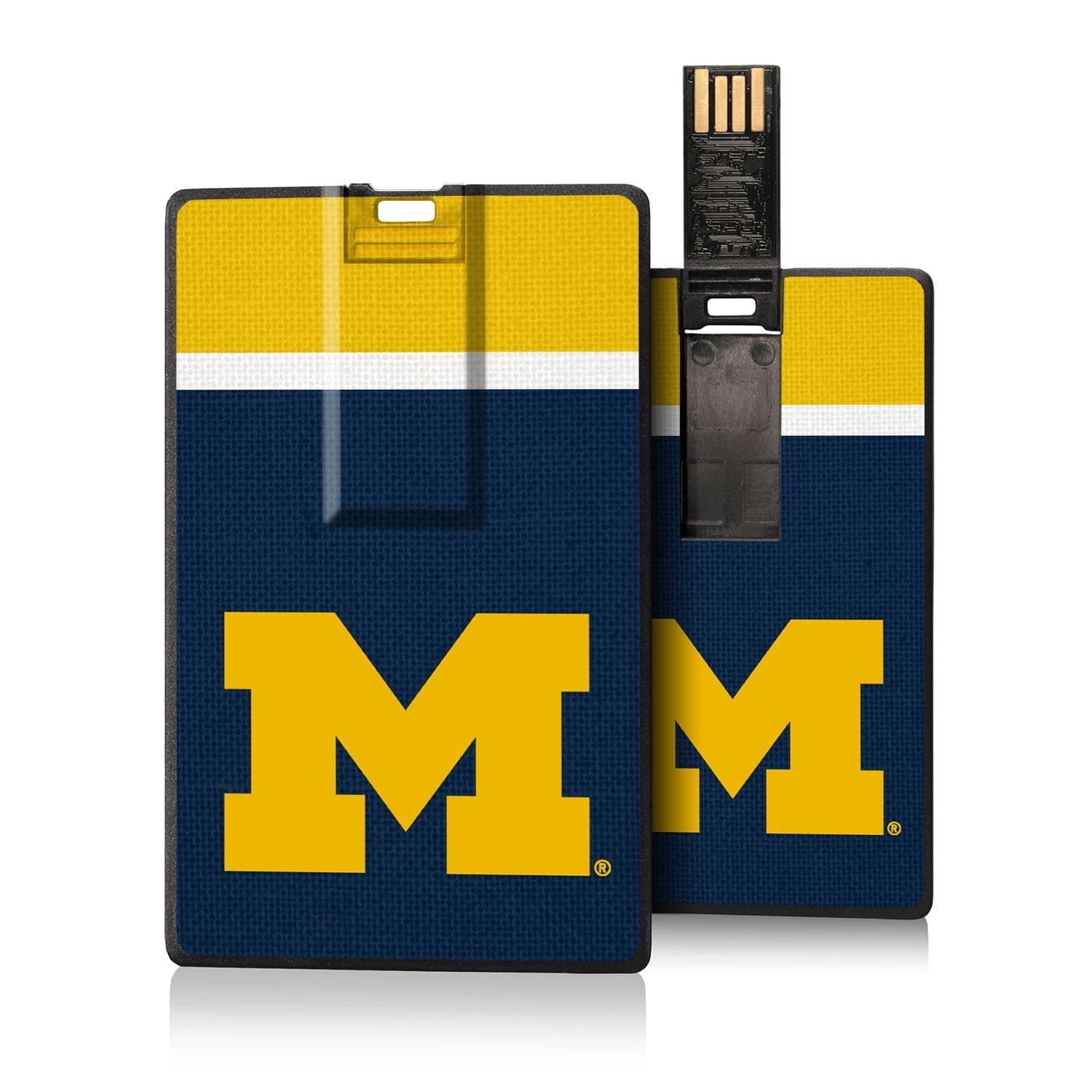 Michigan Wolverines Stripe Credit Card USB Drive 32GB - Sports Gifts, Sports Memorabilia, Sports Collectibles, Fan Shop