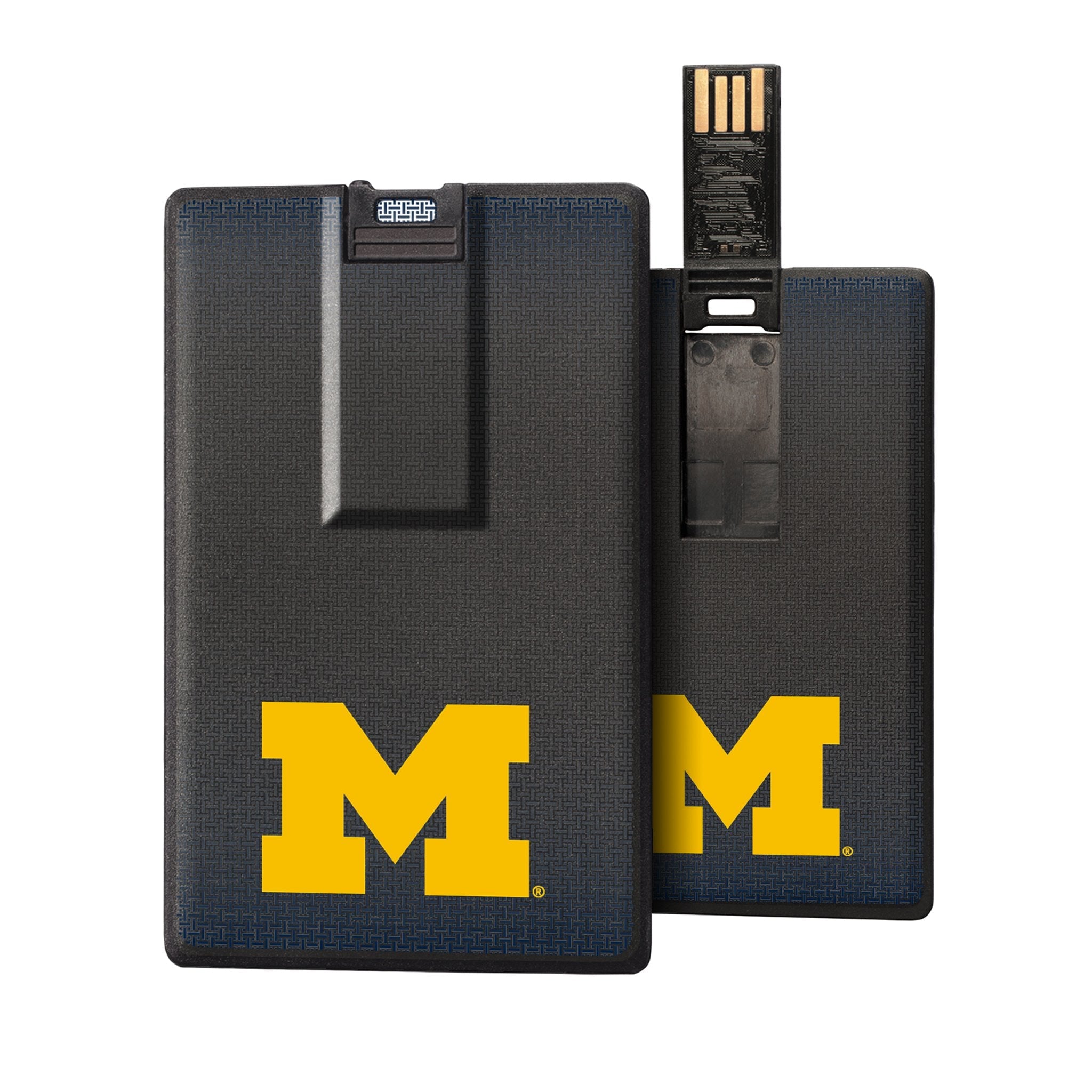 Michigan Wolverines Linen Credit Card USB Drive 32GB - Sports Gifts, Sports Memorabilia, Sports Collectibles, Fan Shop