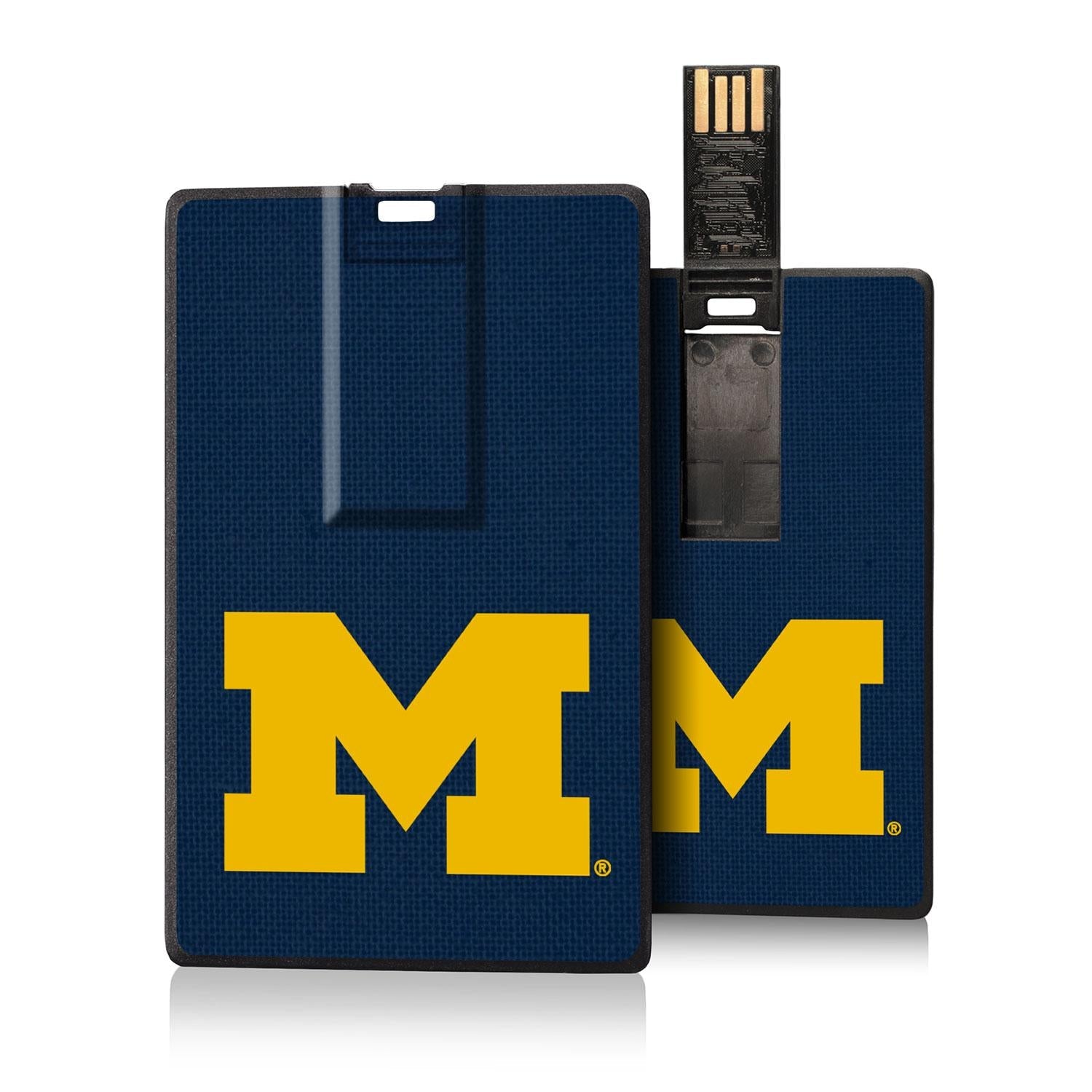Michigan Wolverines Solid Credit Card USB Drive 32GB - Sports Gifts, Sports Memorabilia, Sports Collectibles, Fan Shop