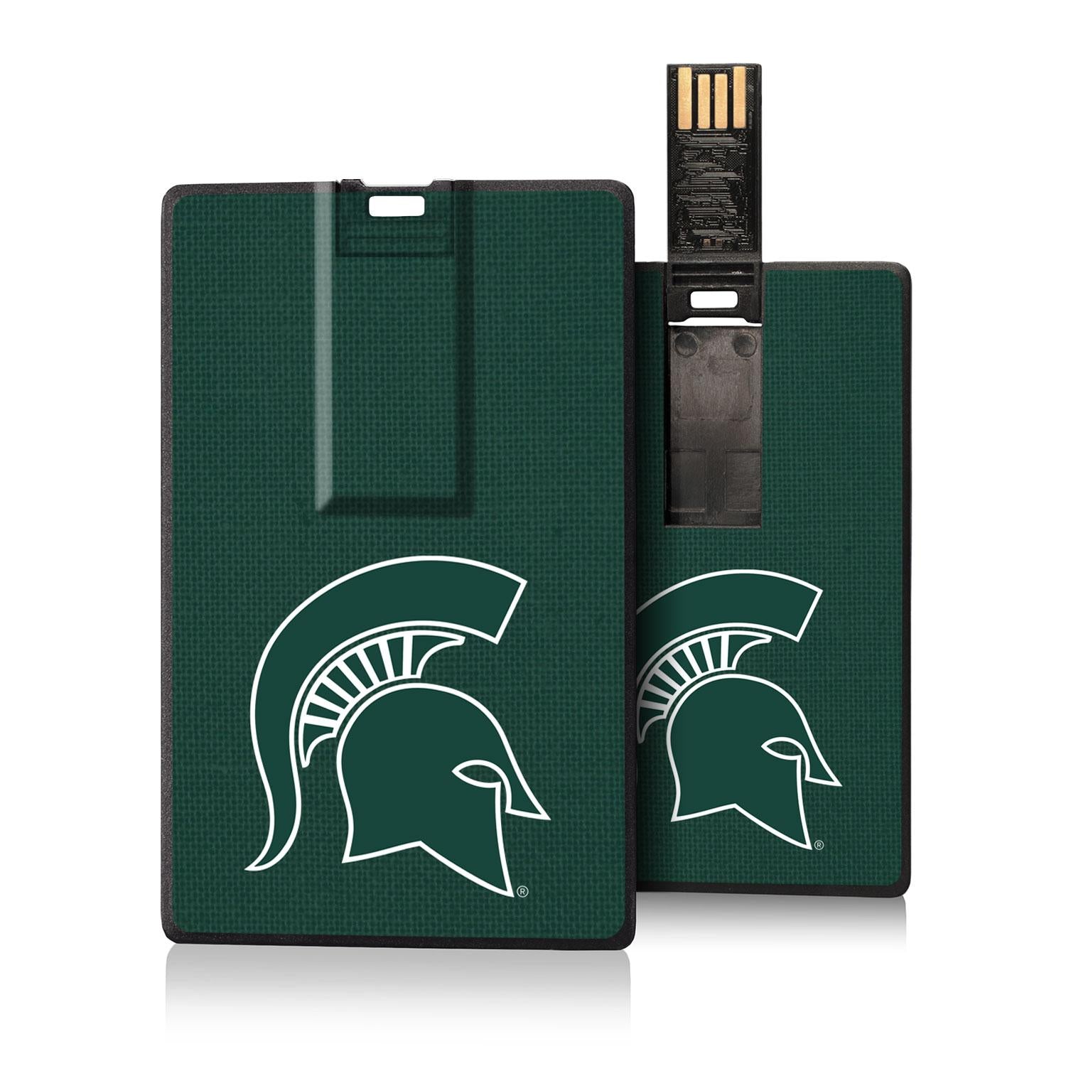 Michigan State Spartans Solid Credit Card USB Drive 32GB - Sports Gifts, Sports Memorabilia, Sports Collectibles, Fan Shop