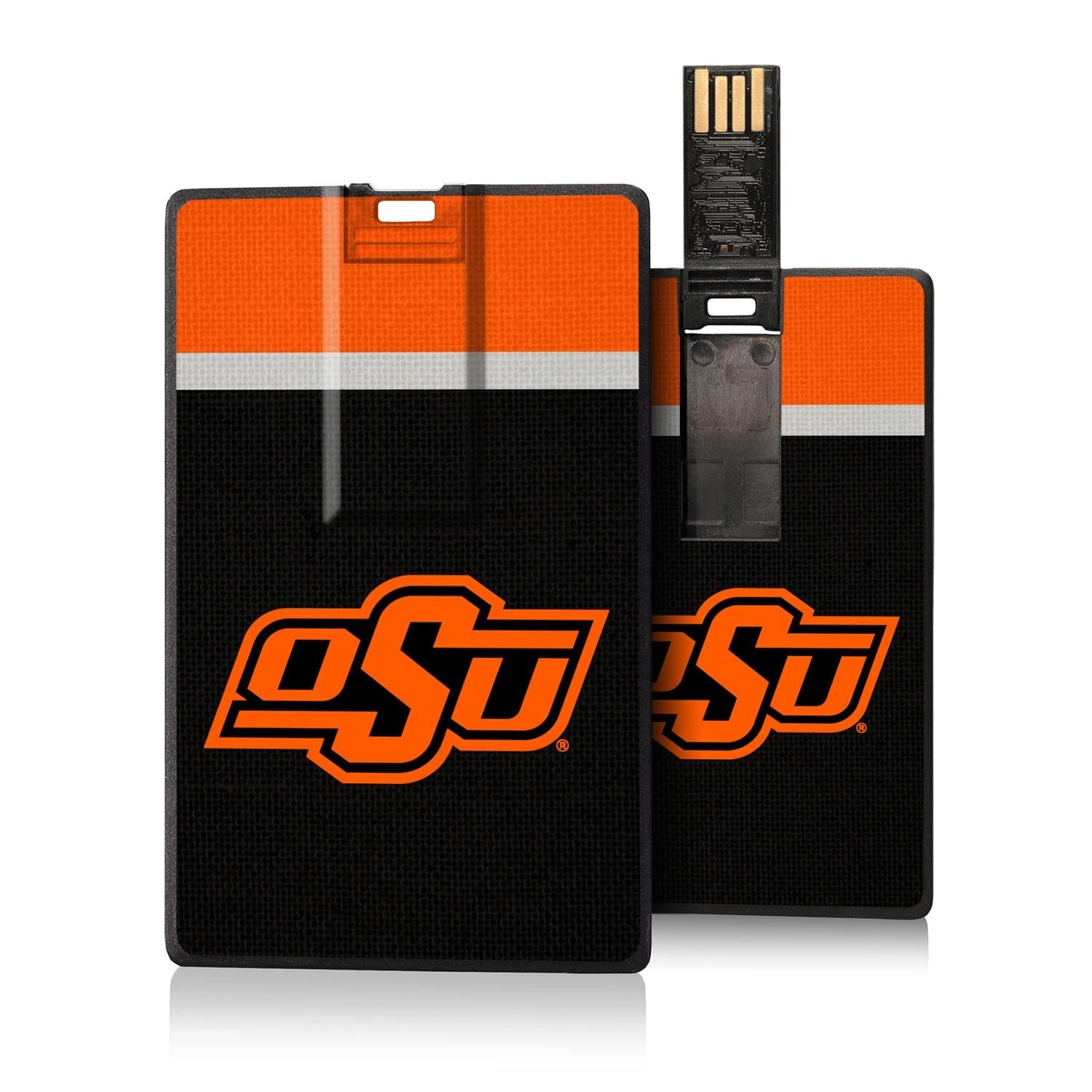 Oklahoma State Cowboys Stripe Credit Card USB Drive 32GB - Sports Gifts, Sports Memorabilia, Sports Collectibles, Fan Shop