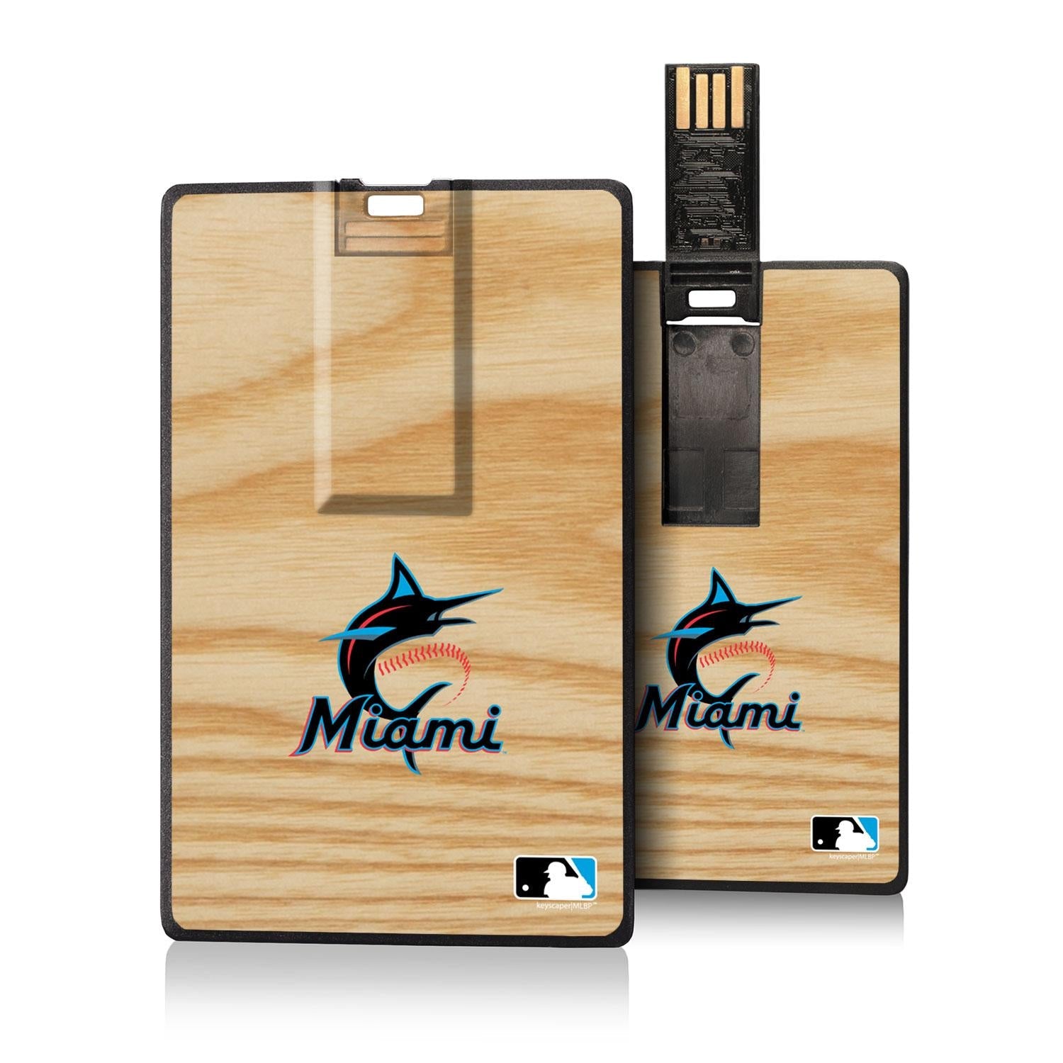 Miami Marlins Wood Bat Credit Card USB Drive 32GB - Sports Gifts, Sports Memorabilia, Sports Collectibles, Fan Shop