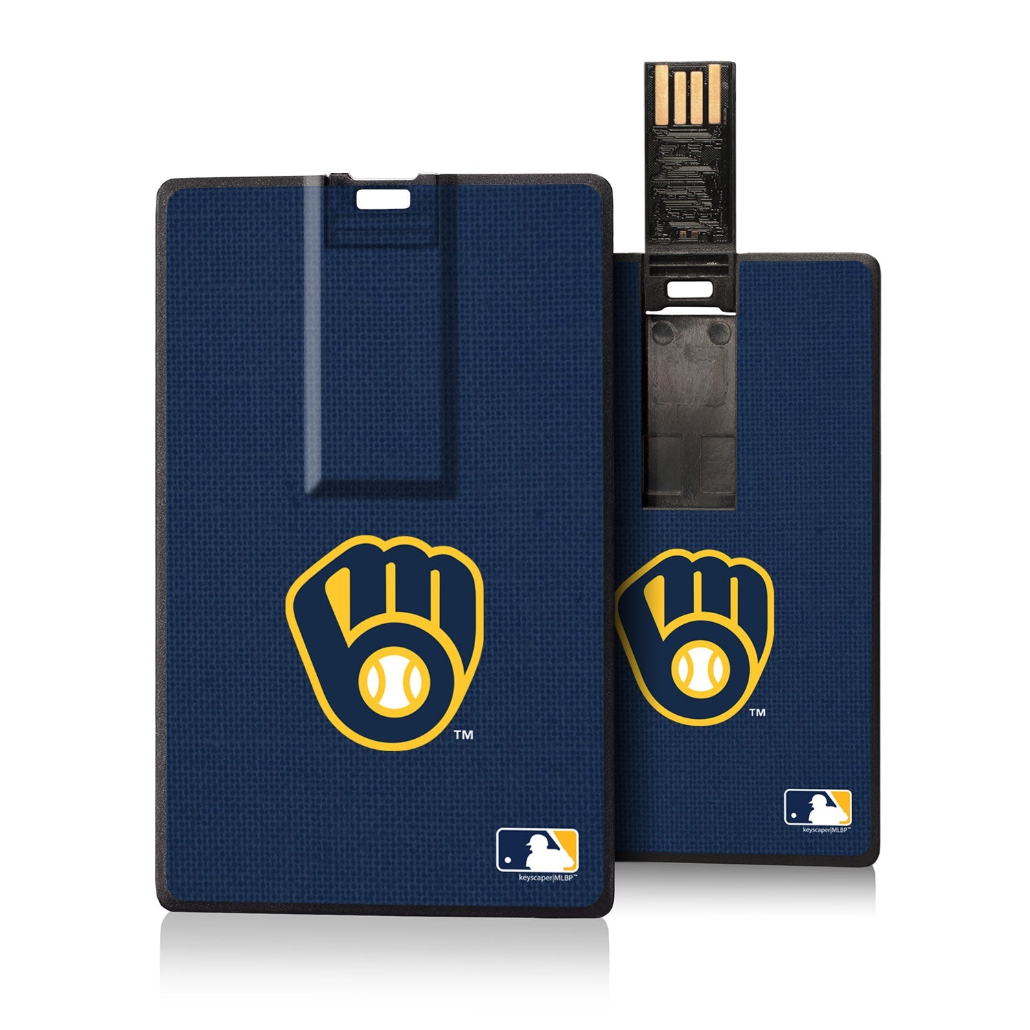Milwaukee Brewers Solid Credit Card USB Drive 16GB - Sports Gifts, Sports Memorabilia, Sports Collectibles, Fan Shop