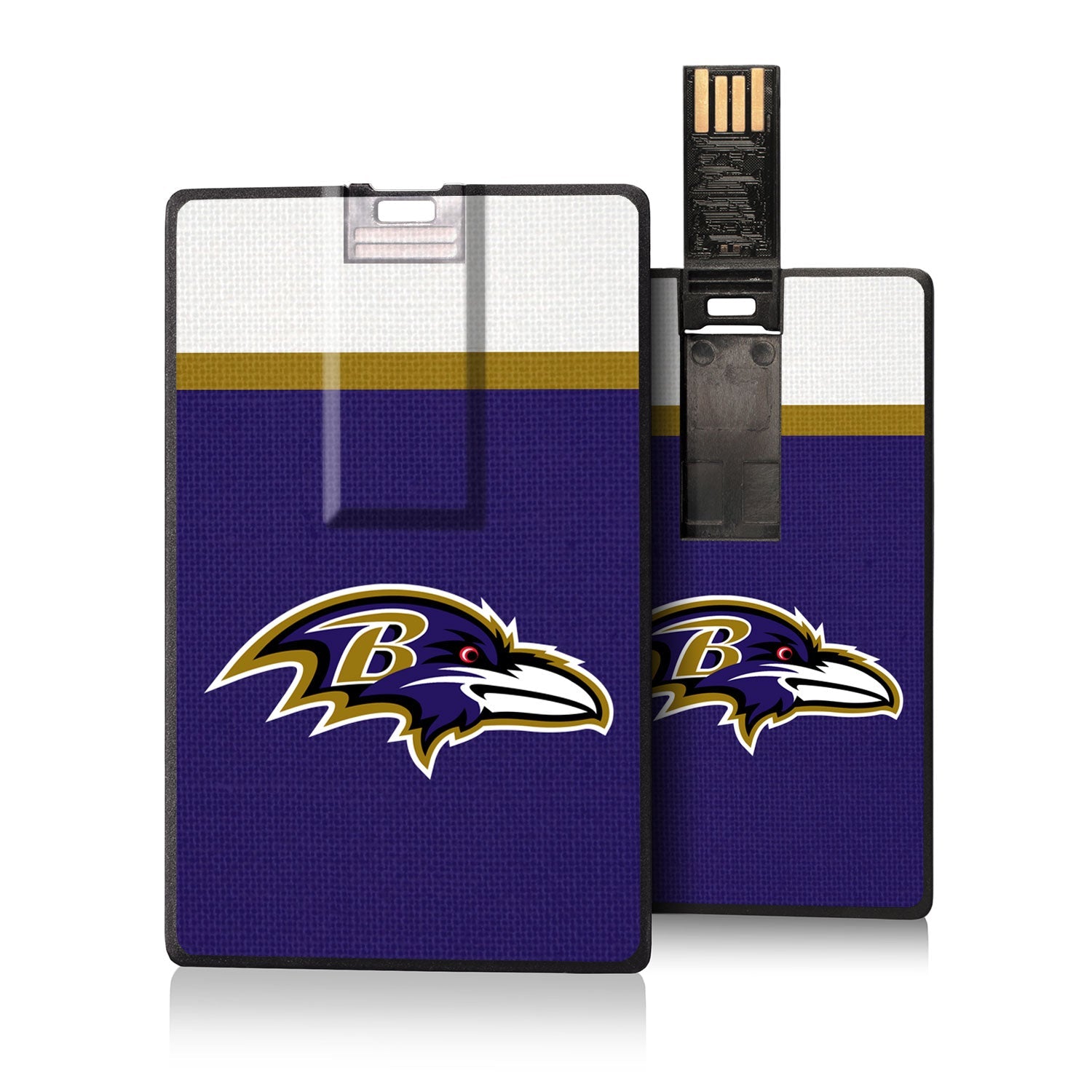 Baltimore Ravens Stripe Credit Card USB Drive 16GB - Sports Gifts, Sports Memorabilia, Sports Collectibles, Fan Shop
