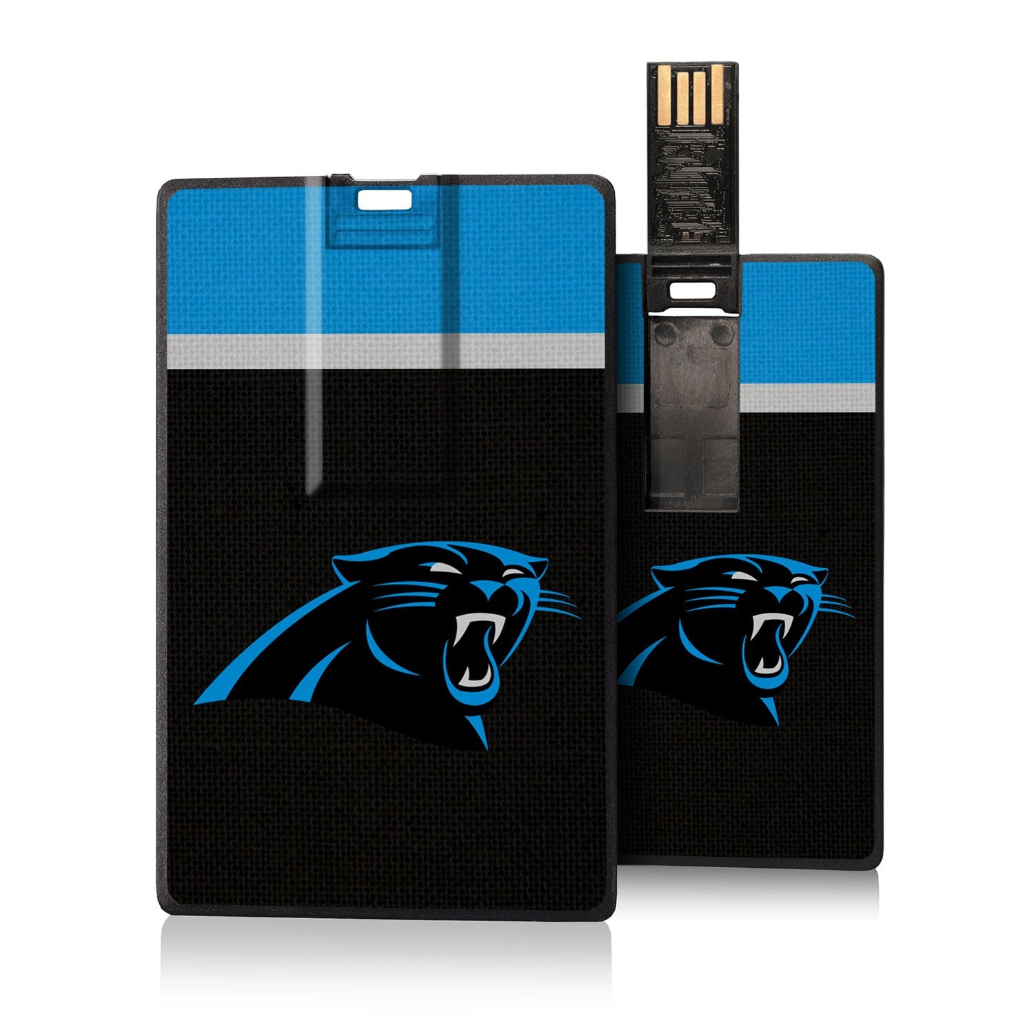 Carolina Panthers Stripe Credit Card USB Drive 16GB - Sports Gifts, Sports Memorabilia, Sports Collectibles, Fan Shop