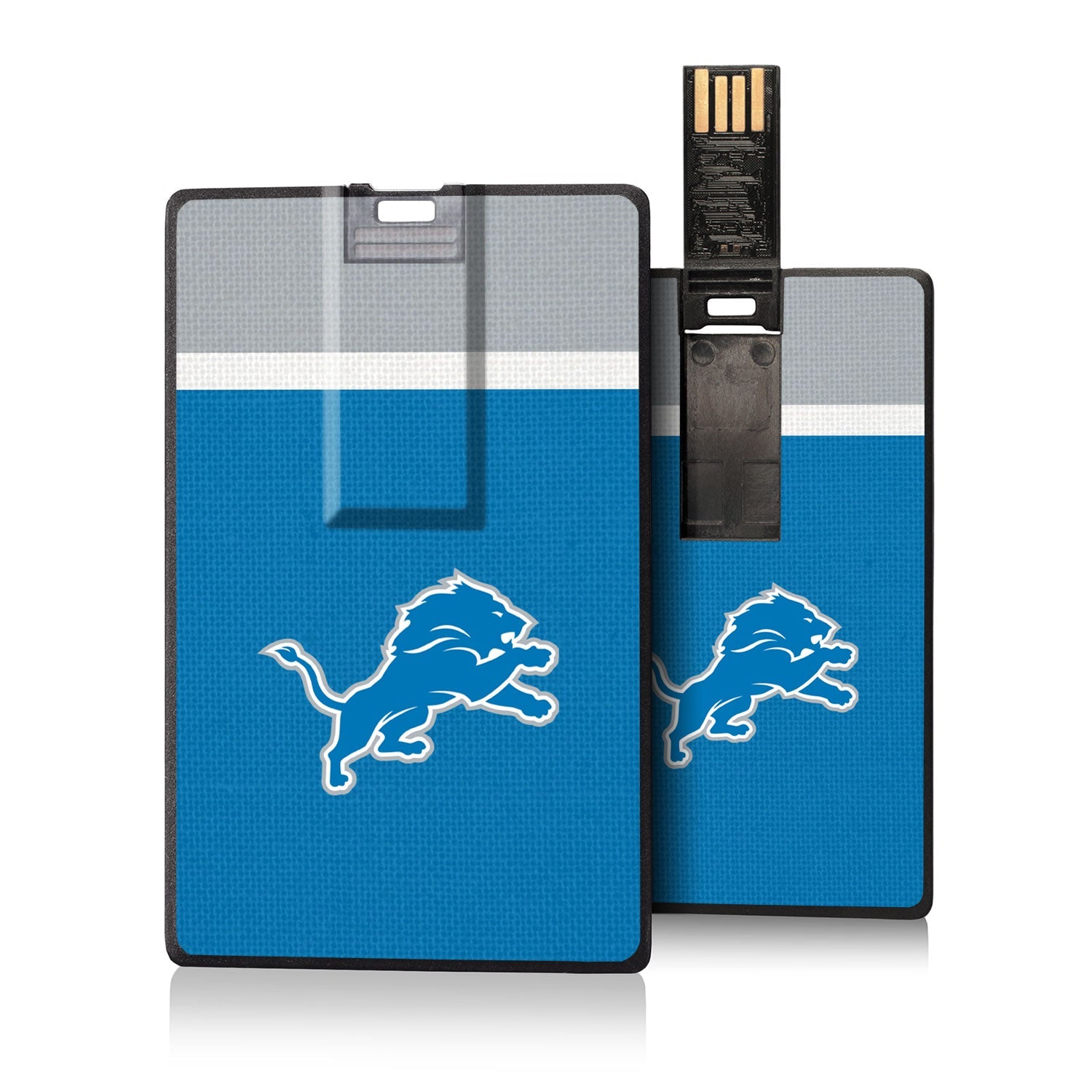 Detroit Lions Stripe Credit Card USB Drive 16GB - Sports Gifts, Sports Memorabilia, Sports Collectibles, Fan Shop