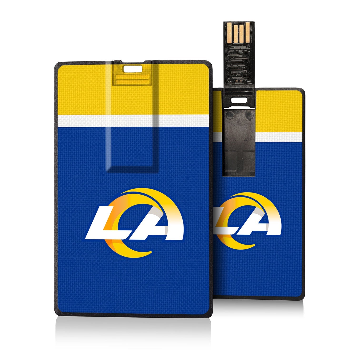 Los Angeles Rams Stripe Credit Card USB Drive 16GB - Sports Gifts, Sports Memorabilia, Sports Collectibles, Fan Shop