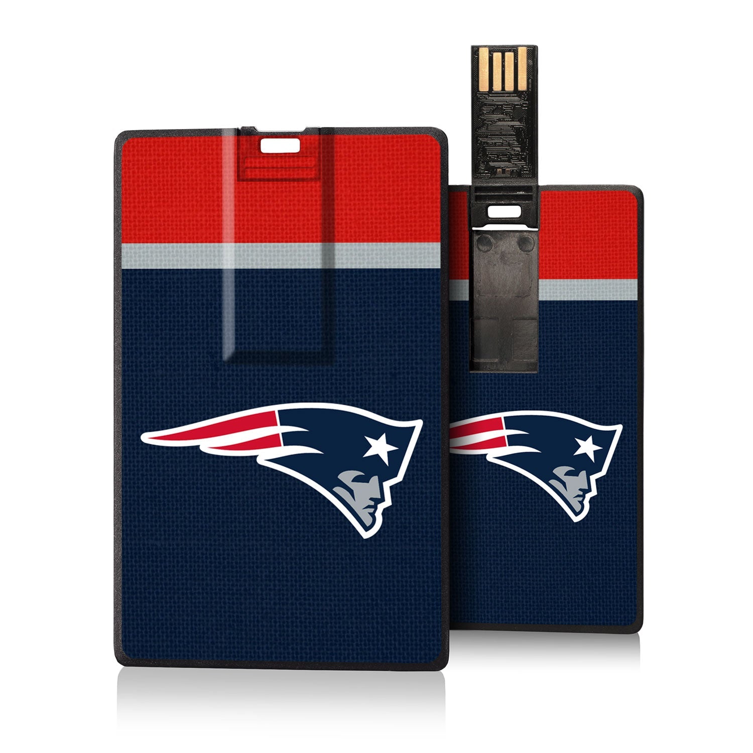 New England Patriots Stripe Credit Card USB Drive 16GB - Sports Gifts, Sports Memorabilia, Sports Collectibles, Fan Shop