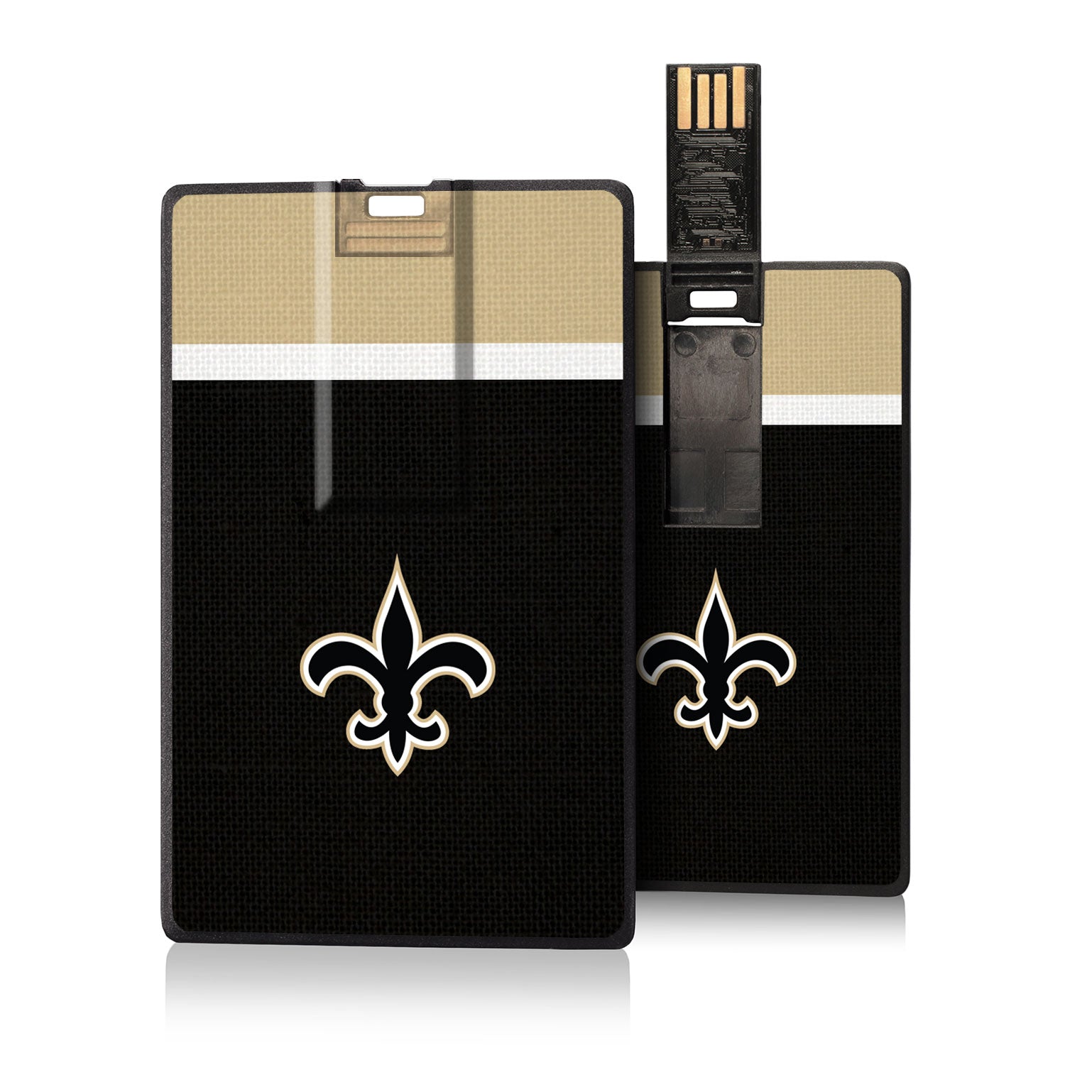 New Orleans Saints Stripe Credit Card USB Drive 16GB - Sports Gifts, Sports Memorabilia, Sports Collectibles, Fan Shop