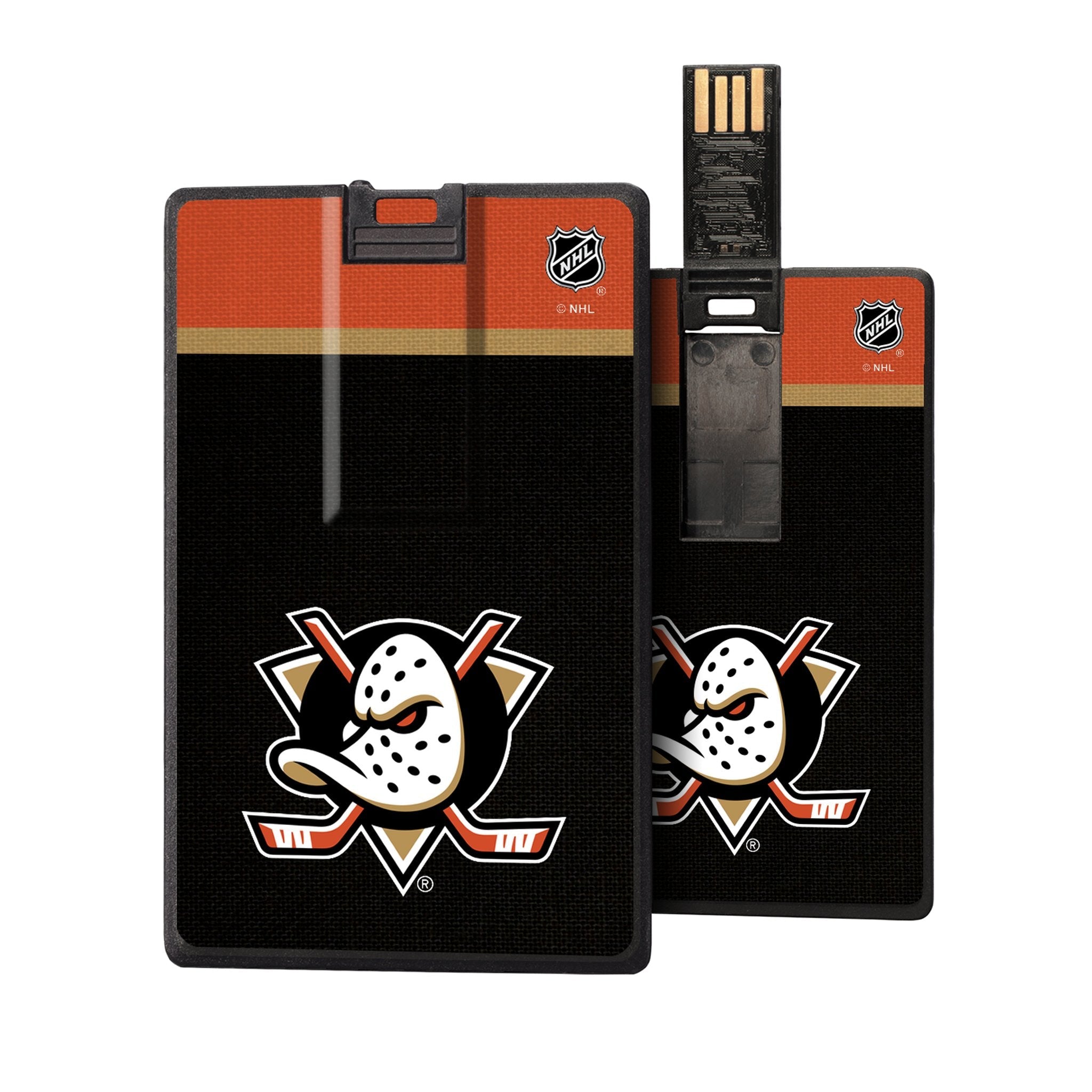 Anaheim Ducks Stripe Credit Card USB Drive 32GB - Sports Gifts, Sports Memorabilia, Sports Collectibles, Fan Shop