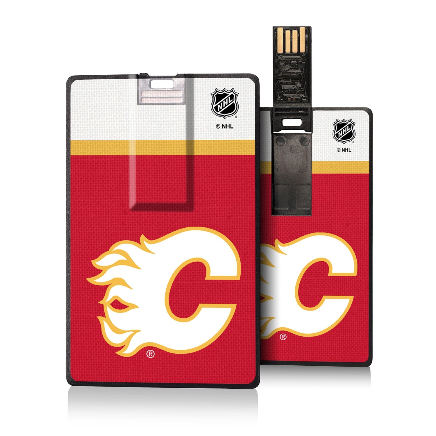 Calgary Flames Stripe Credit Card USB Drive 32GB - Sports Gifts, Sports Memorabilia, Sports Collectibles, Fan Shop