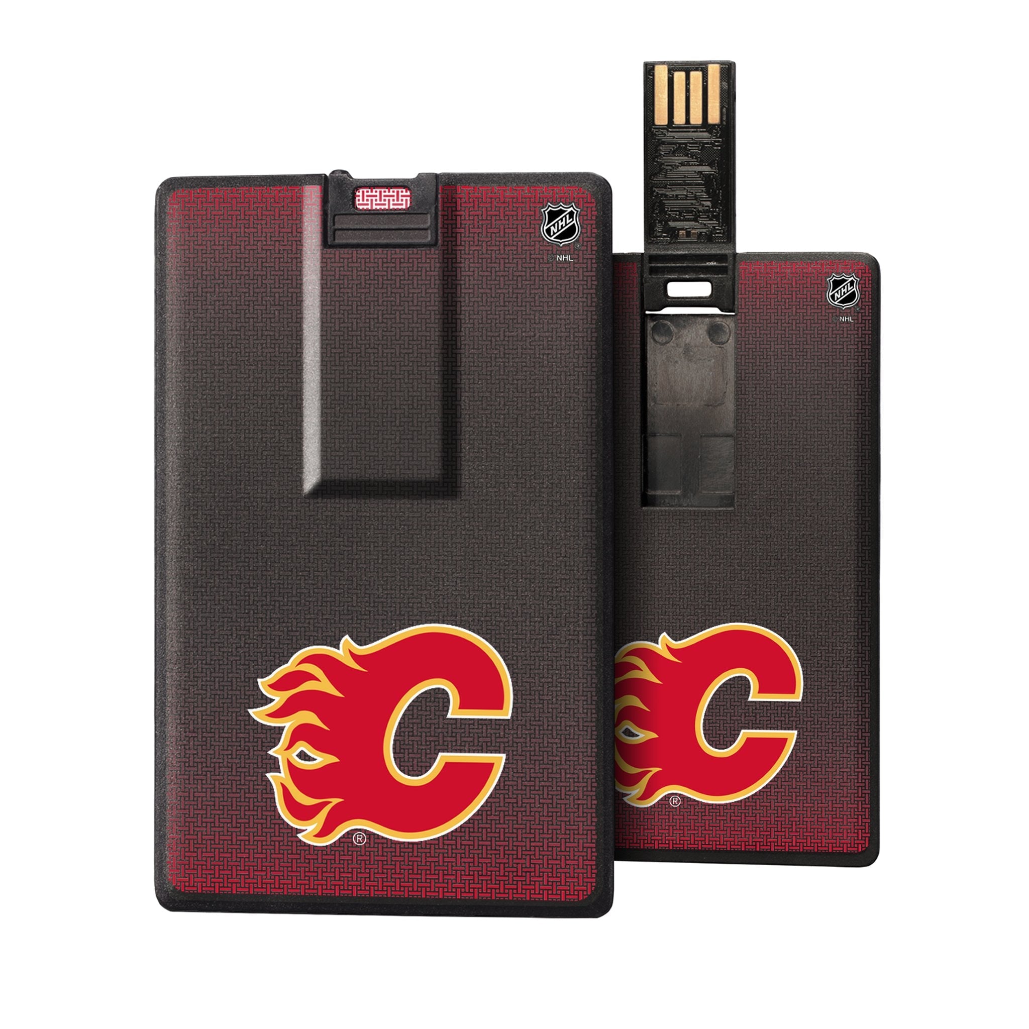 Calgary Flames Linen Credit Card USB Drive 32GB - Sports Gifts, Sports Memorabilia, Sports Collectibles, Fan Shop