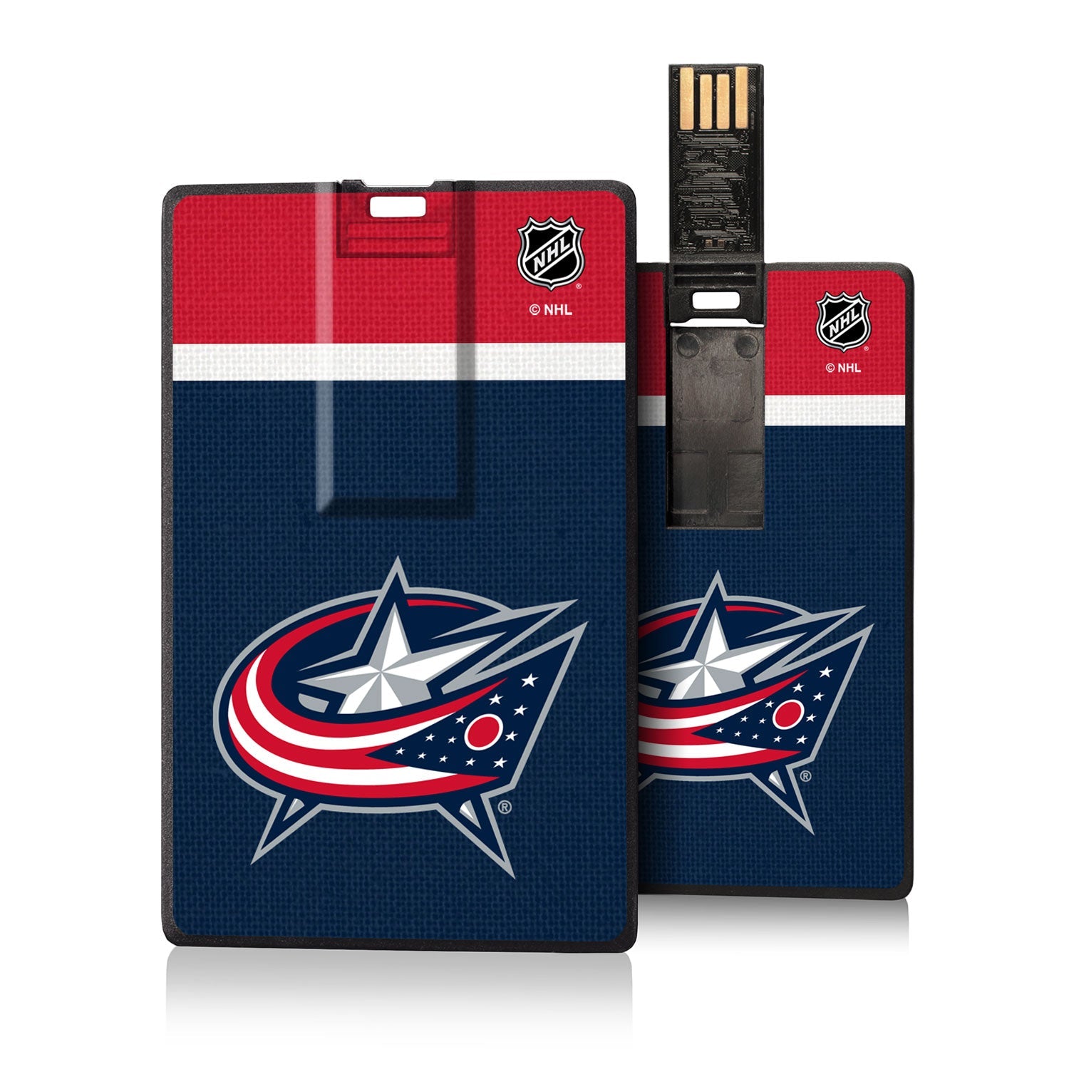 Columbus Blue Jackets Stripe Credit Card USB Drive 32GB - Sports Gifts, Sports Memorabilia, Sports Collectibles, Fan Shop