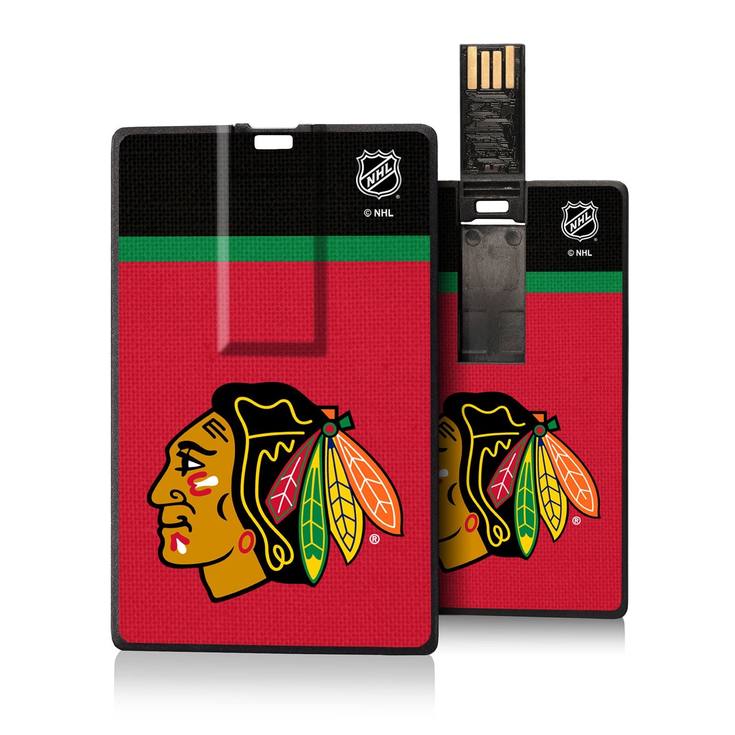 Chicago Blackhawks Stripe Credit Card USB Drive 32GB - Sports Gifts, Sports Memorabilia, Sports Collectibles, Fan Shop