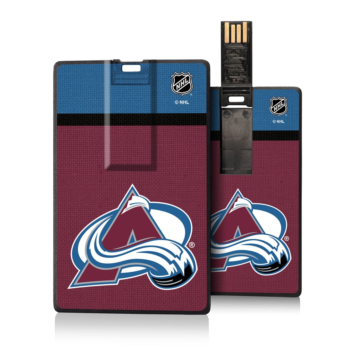 Colorado Avalanche Stripe Credit Card USB Drive 32GB - Sports Gifts, Sports Memorabilia, Sports Collectibles, Fan Shop