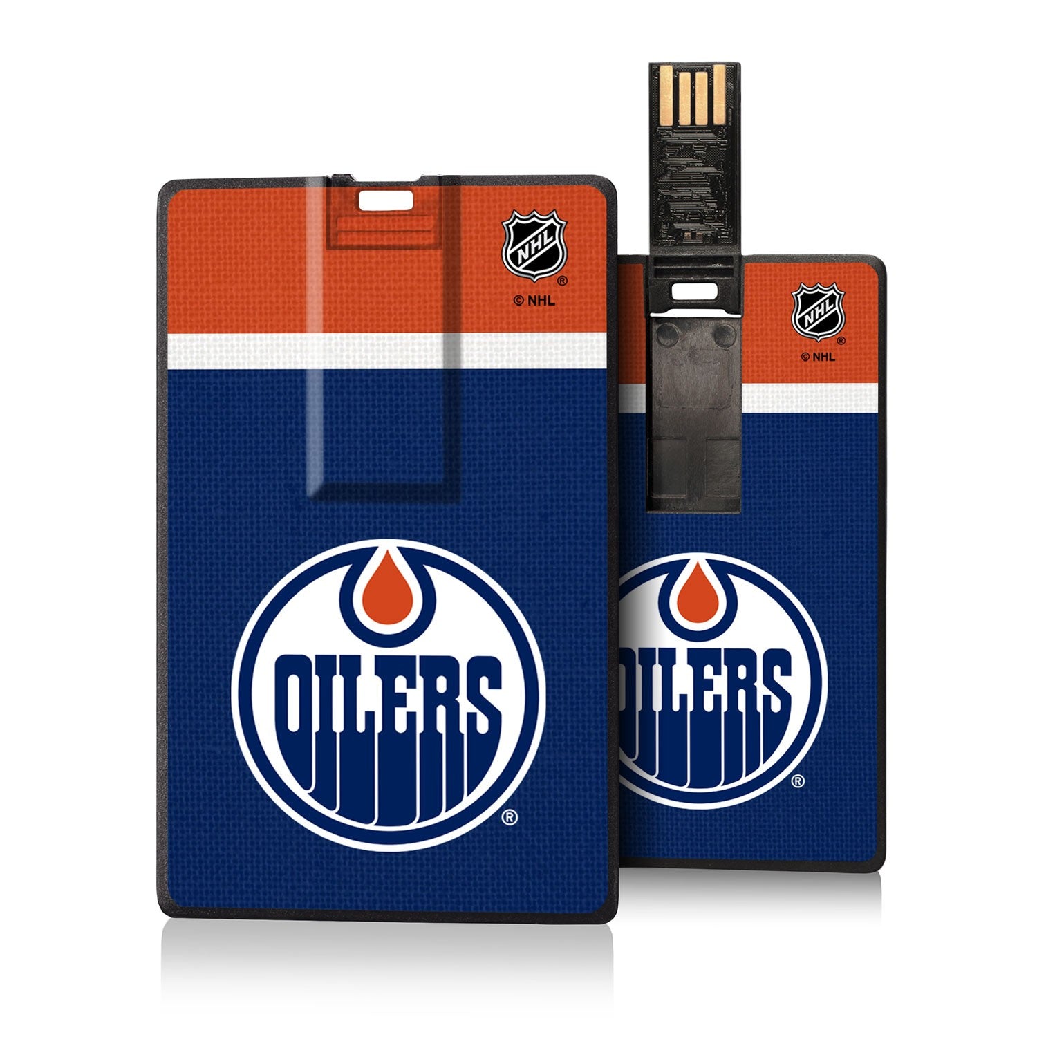 Edmonton Oilers Stripe Credit Card USB Drive 32GB - Sports Gifts, Sports Memorabilia, Sports Collectibles, Fan Shop