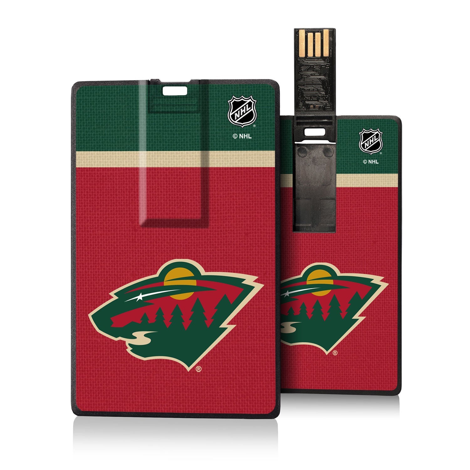 Minnesota Wild Stripe Credit Card USB Drive 32GB - Sports Gifts, Sports Memorabilia, Sports Collectibles, Fan Shop