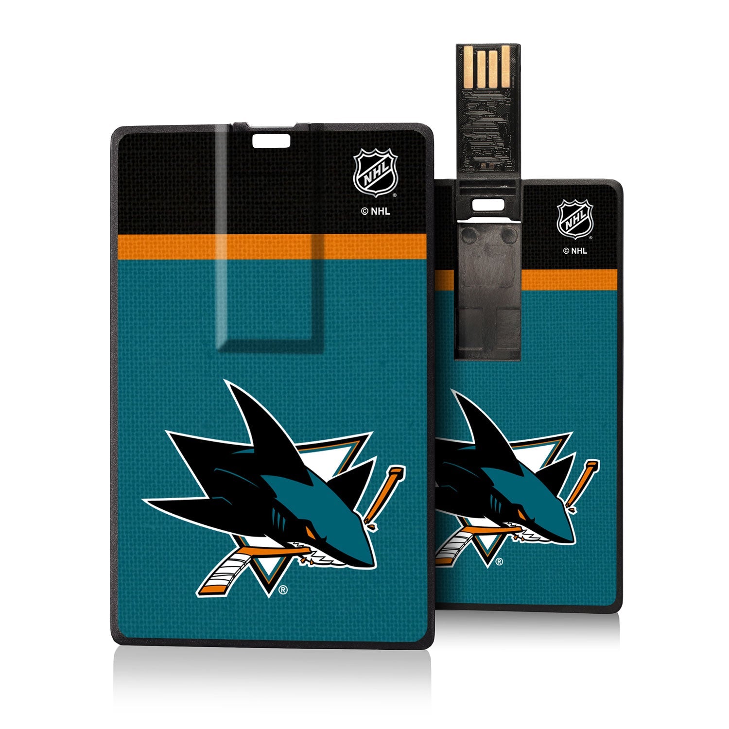 San Jose Sharks Stripe Credit Card USB Drive 32GB - Sports Gifts, Sports Memorabilia, Sports Collectibles, Fan Shop