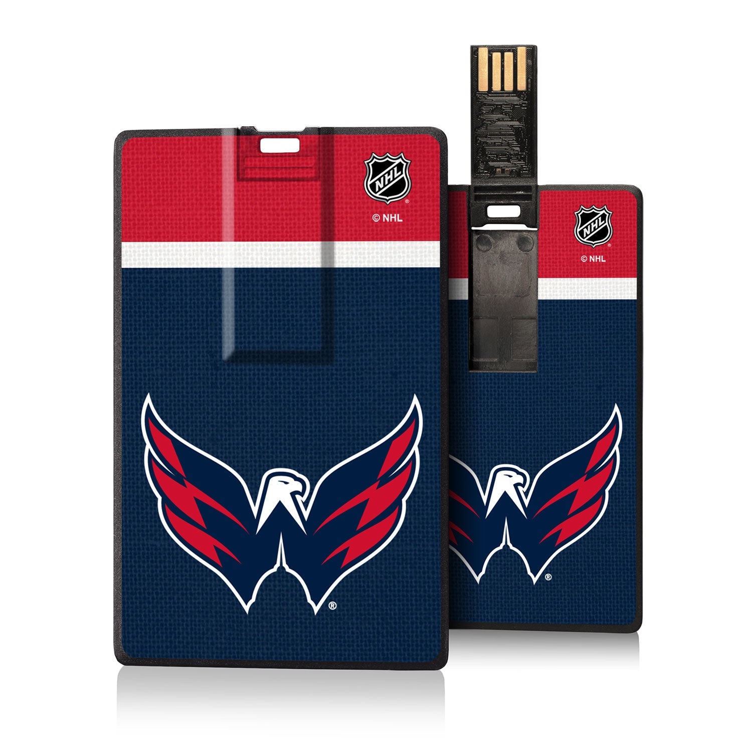 Washington Capitals Stripe Credit Card USB Drive 32GB - Sports Gifts, Sports Memorabilia, Sports Collectibles, Fan Shop