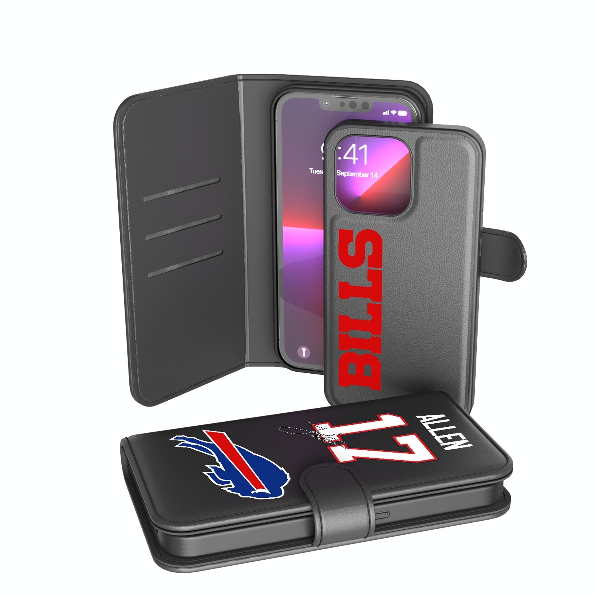 Josh Allen Buffalo Bills 17 Ready Wallet Phone Case - Sports Gifts, Sports Memorabilia, Sports Collectibles, Fan Shop