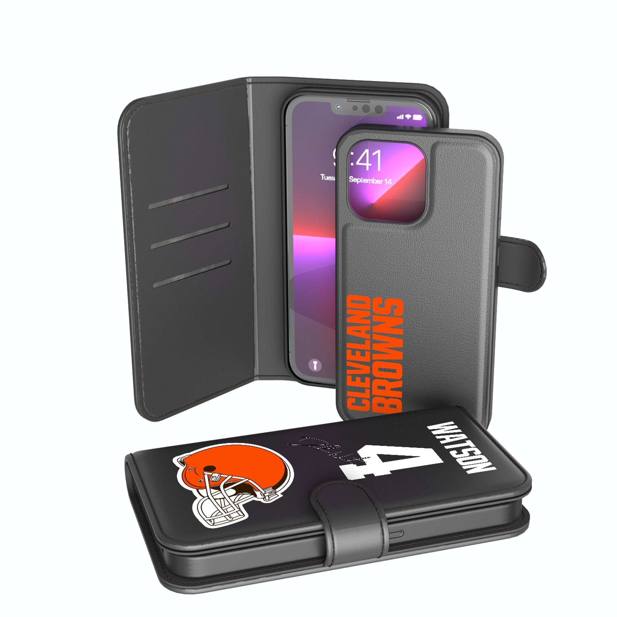 Deshaun Watson Cleveland Browns 4 Ready Wallet Phone Case - Sports Gifts, Sports Memorabilia, Sports Collectibles, Fan Shop