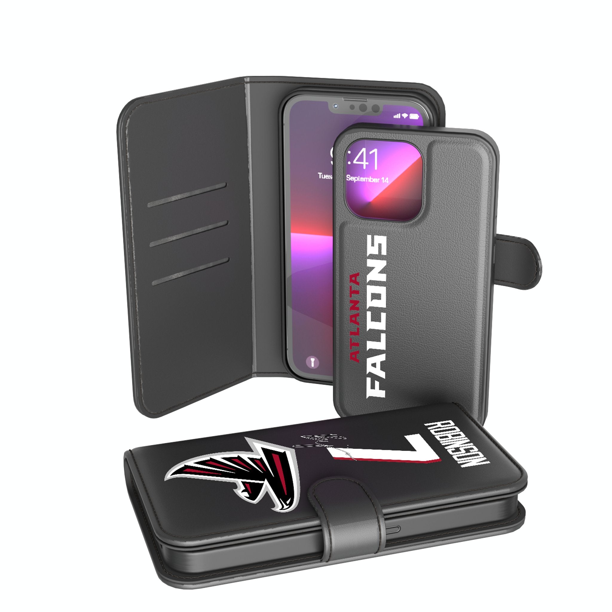 Bijan Robinson Atlanta Falcons 7 Ready Wallet Phone Case - Sports Gifts, Sports Memorabilia, Sports Collectibles, Fan Shop