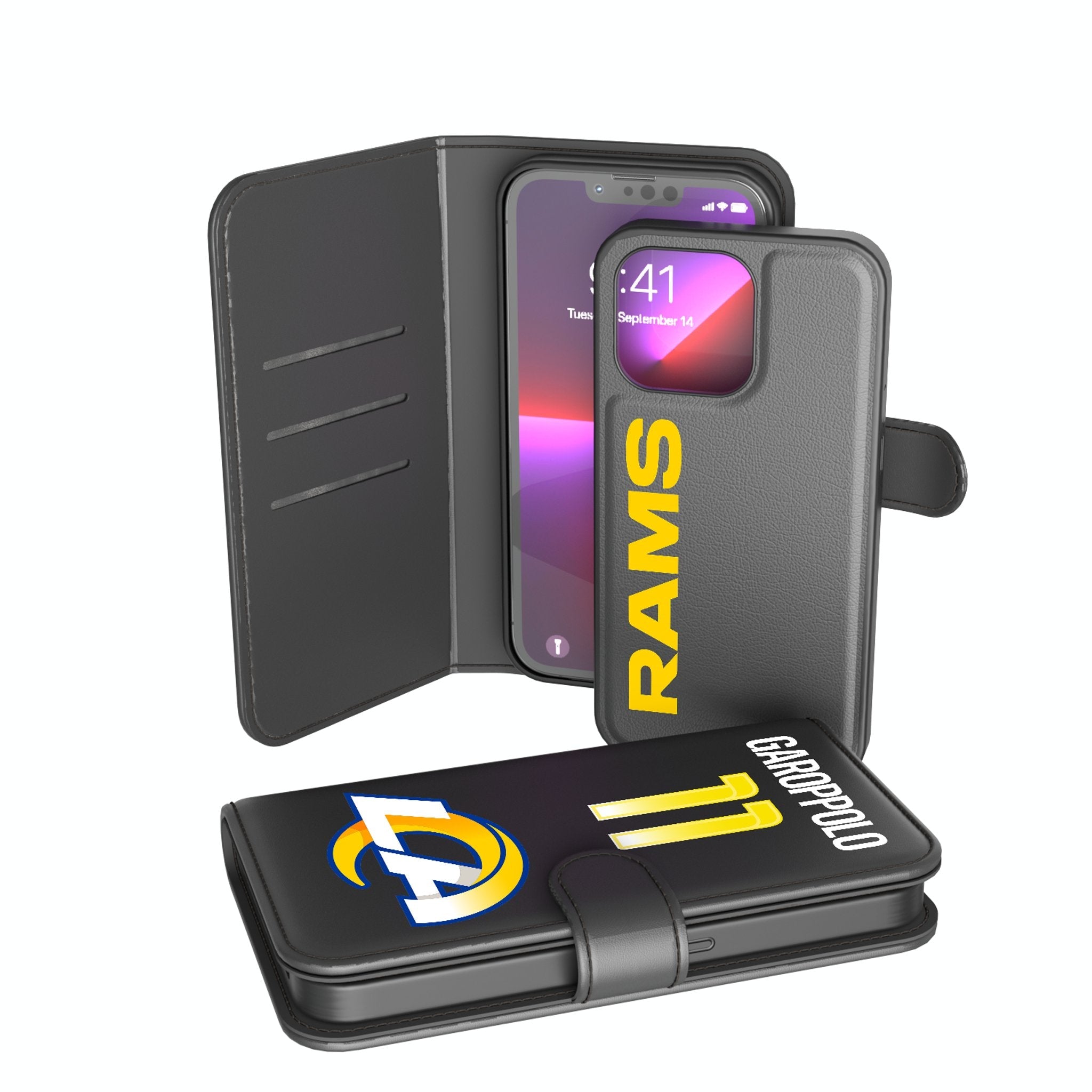 Jimmy Garoppolo Los Angeles Rams 11 Ready Wallet Phone Case - Sports Gifts, Sports Memorabilia, Sports Collectibles, Fan Shop