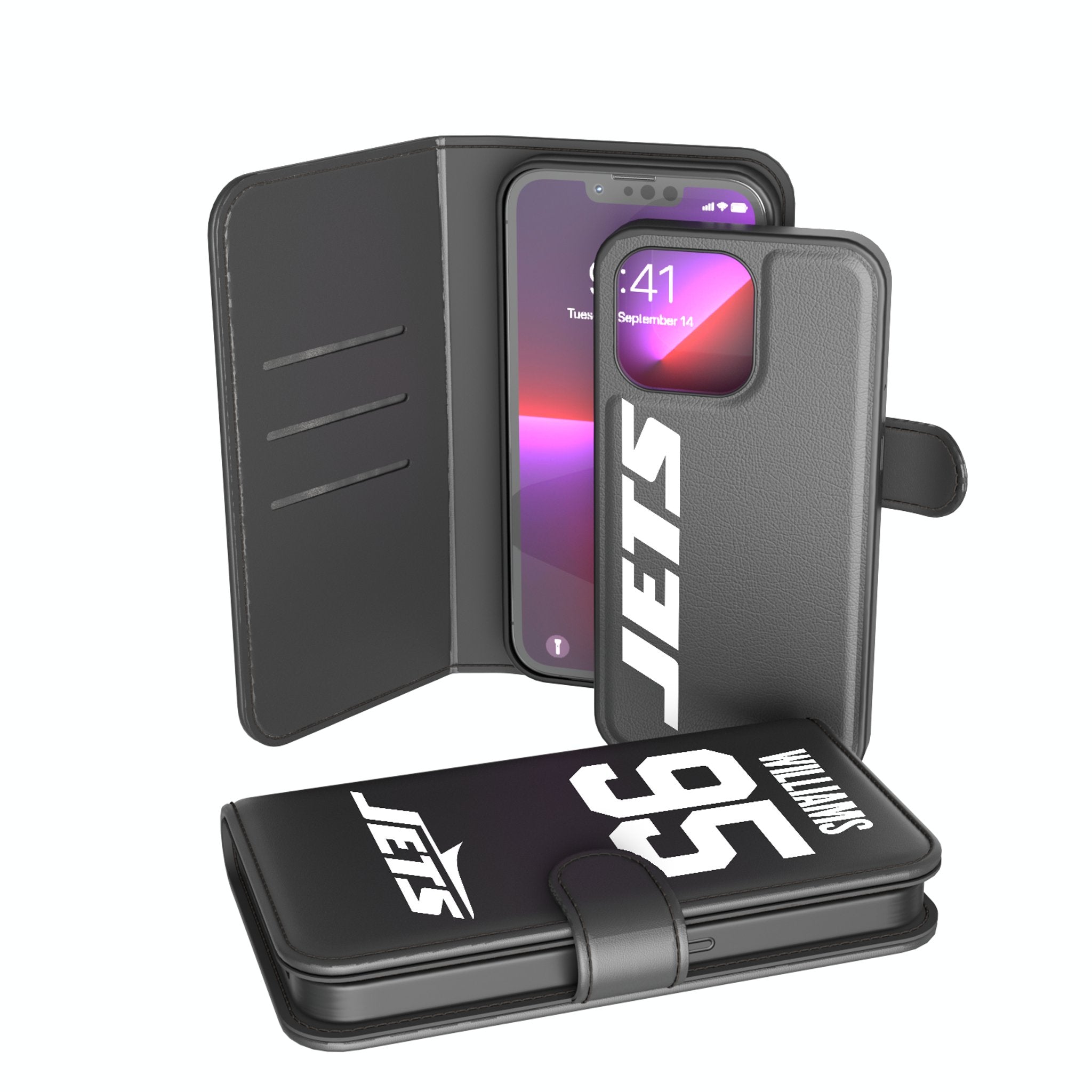 Quinnen Williams New York Jets 95 Ready Wallet Phone Case - Sports Gifts, Sports Memorabilia, Sports Collectibles, Fan Shop