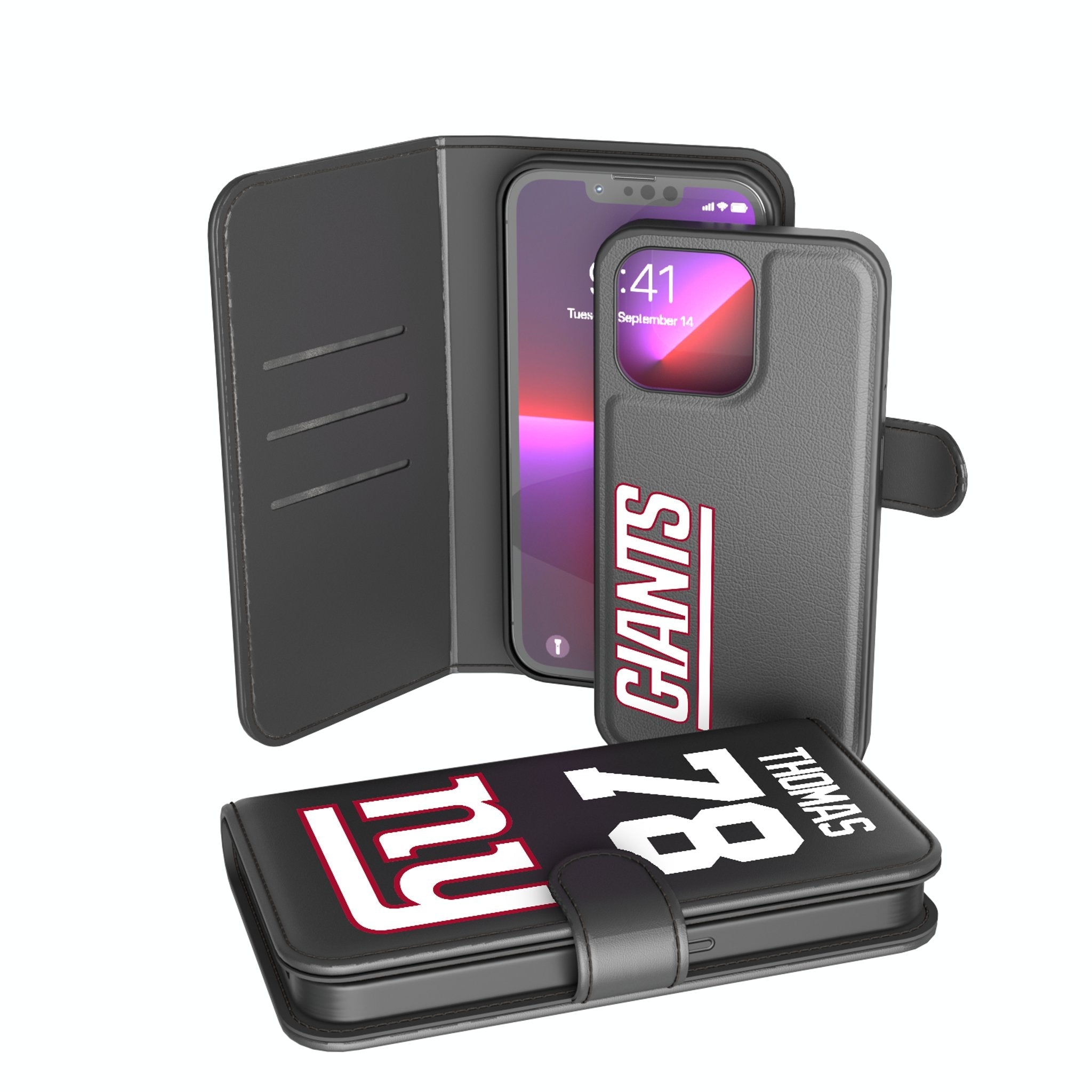 Andrew Thomas New York Giants 78 Ready Wallet Phone Case - Sports Gifts, Sports Memorabilia, Sports Collectibles, Fan Shop