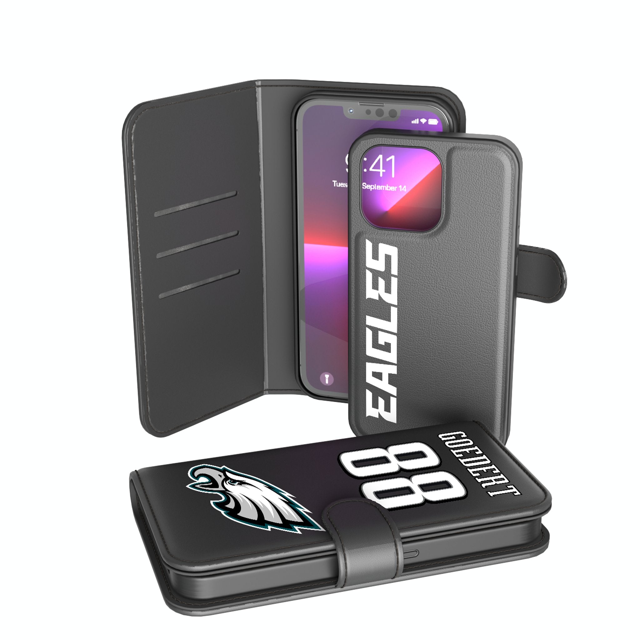 Dallas Goedert Philadelphia Eagles 88 Ready Wallet Phone Case - Sports Gifts, Sports Memorabilia, Sports Collectibles, Fan Shop