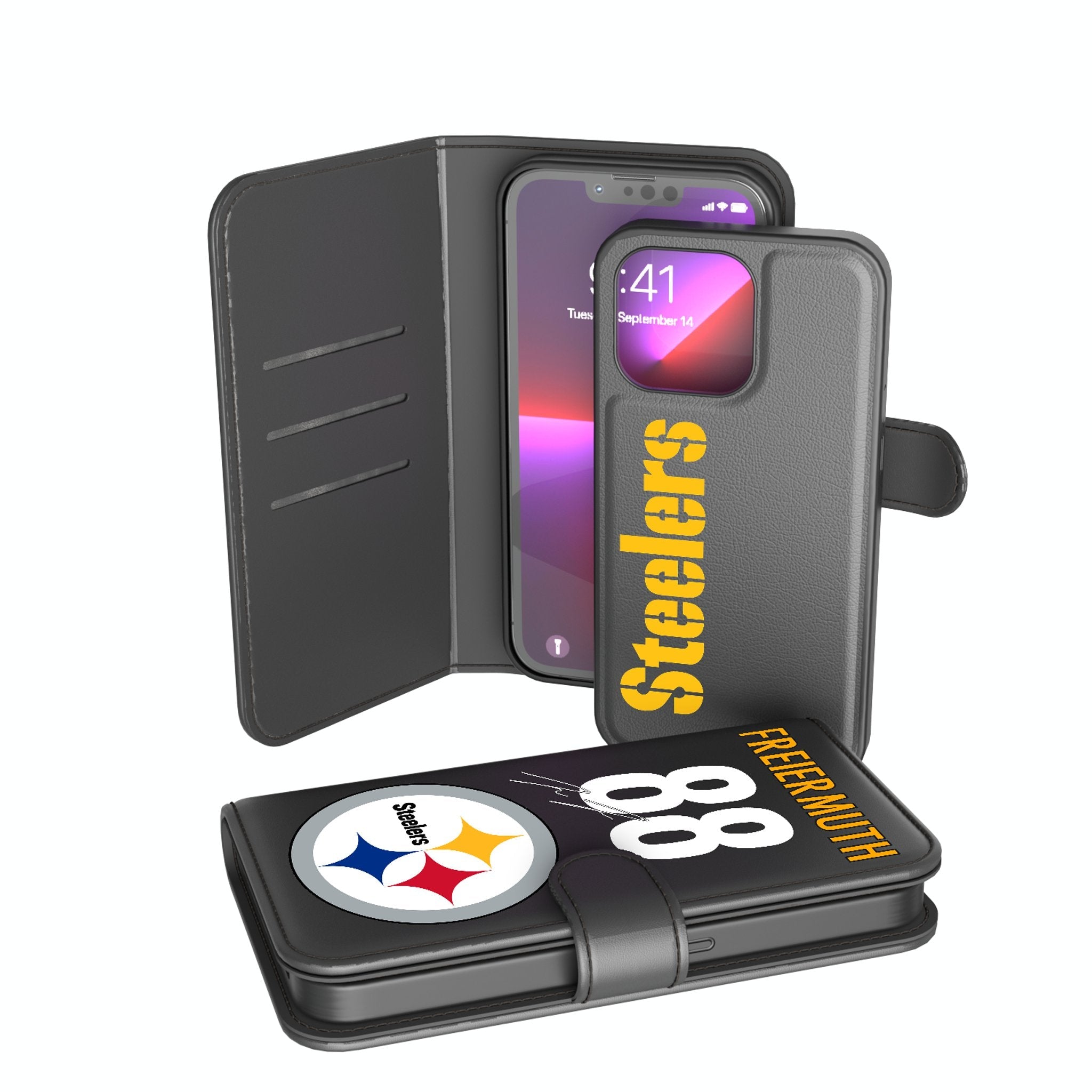 Pat Freiermuth Pittsburgh Steelers 88 Ready Wallet Phone Case - Sports Gifts, Sports Memorabilia, Sports Collectibles, Fan Shop
