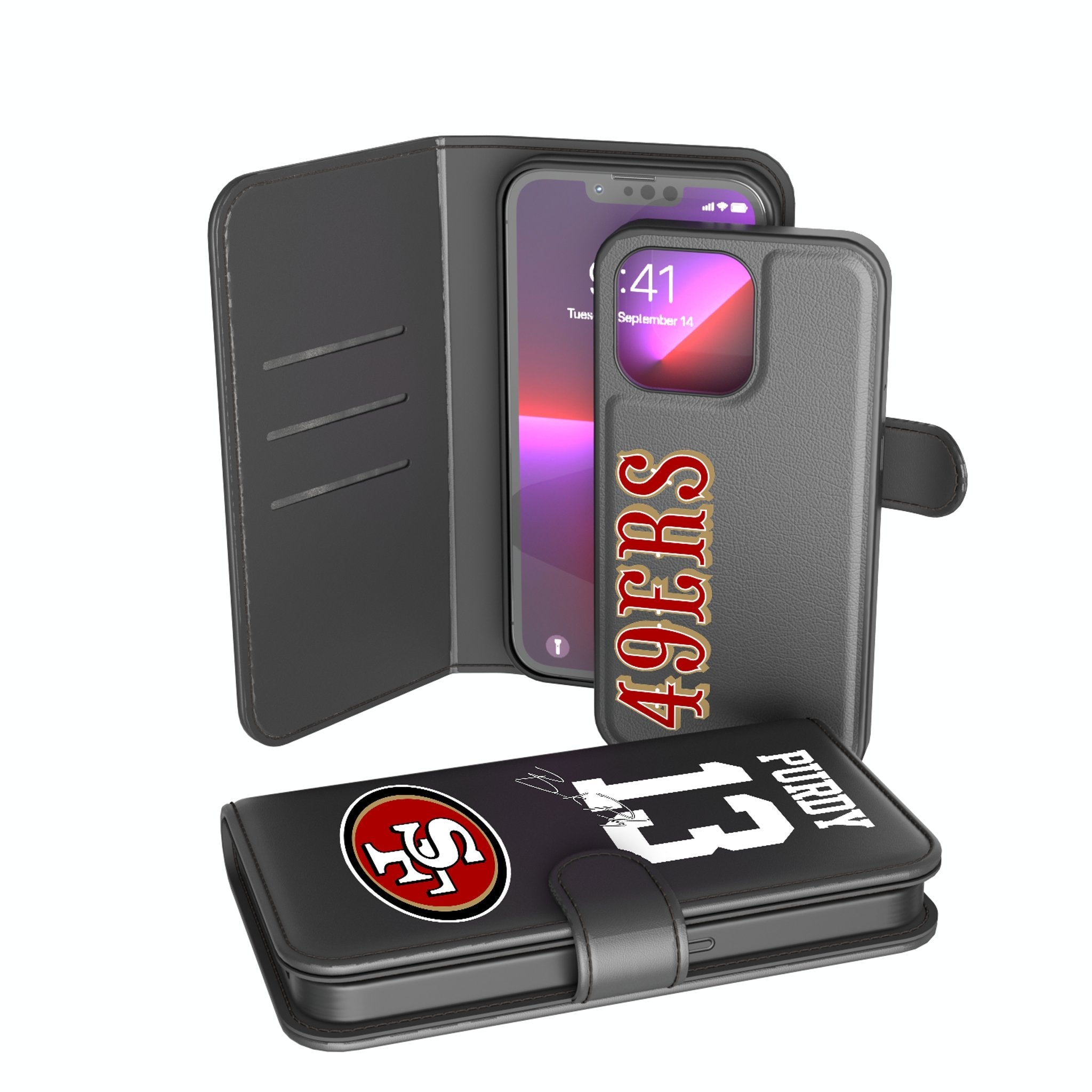 Brock Purdy San Francisco 49ers 13 Ready Wallet Phone Case - Sports Gifts, Sports Memorabilia, Sports Collectibles, Fan Shop