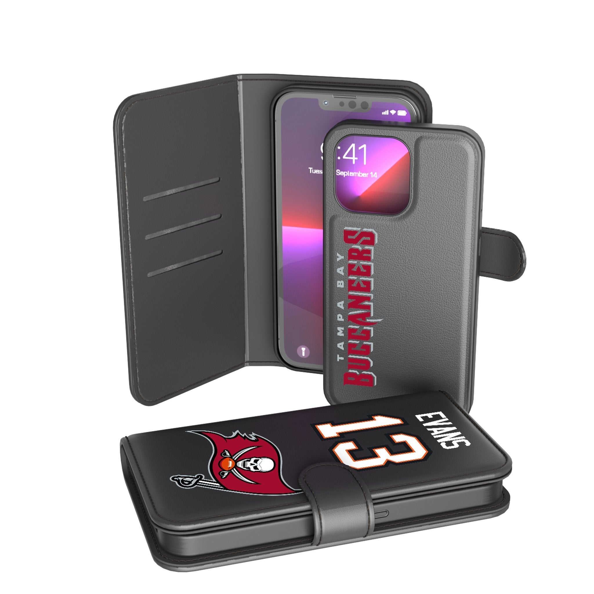 Mike Evans Tampa Bay Buccaneers 13 Ready Wallet Phone Case - Sports Gifts, Sports Memorabilia, Sports Collectibles, Fan Shop