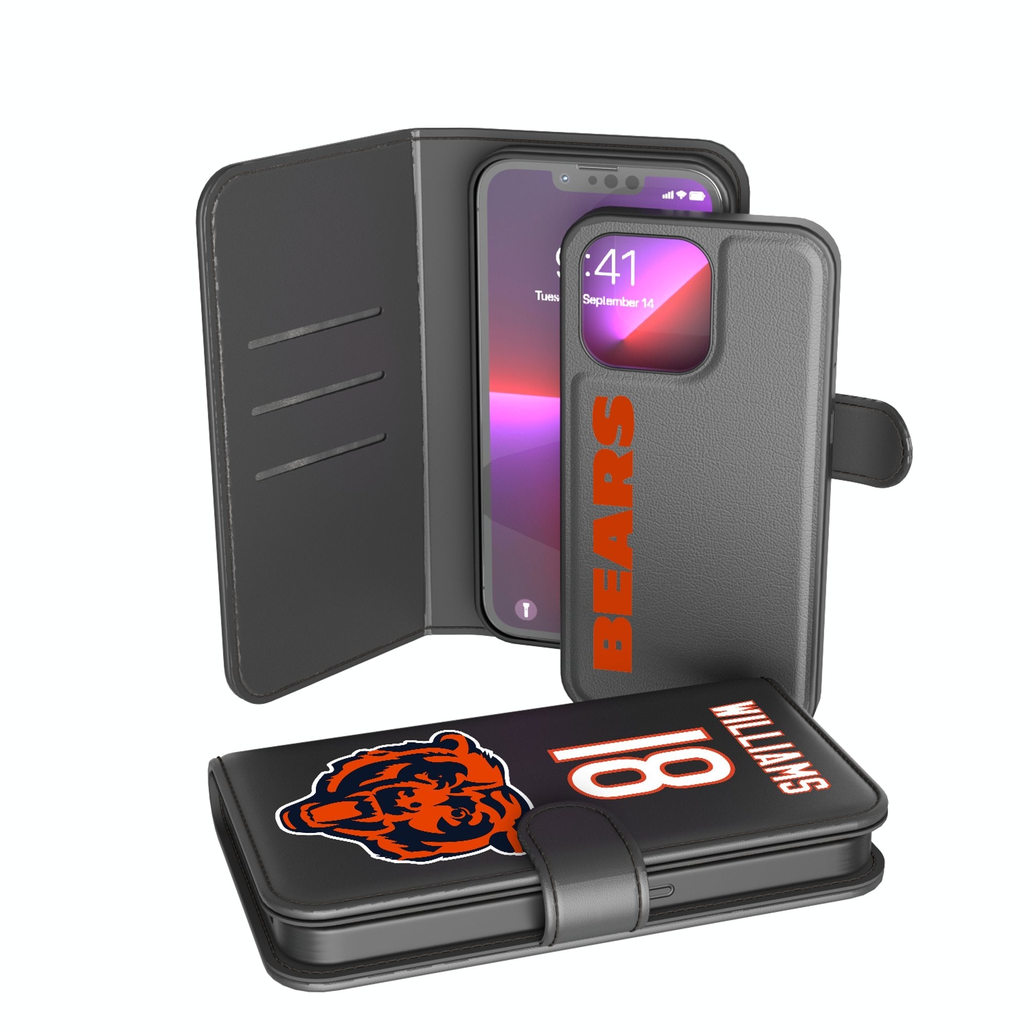 Caleb Williams Chicago Bears 18 Ready Wallet Phone Case - Sports Gifts, Sports Memorabilia, Sports Collectibles, Fan Shop