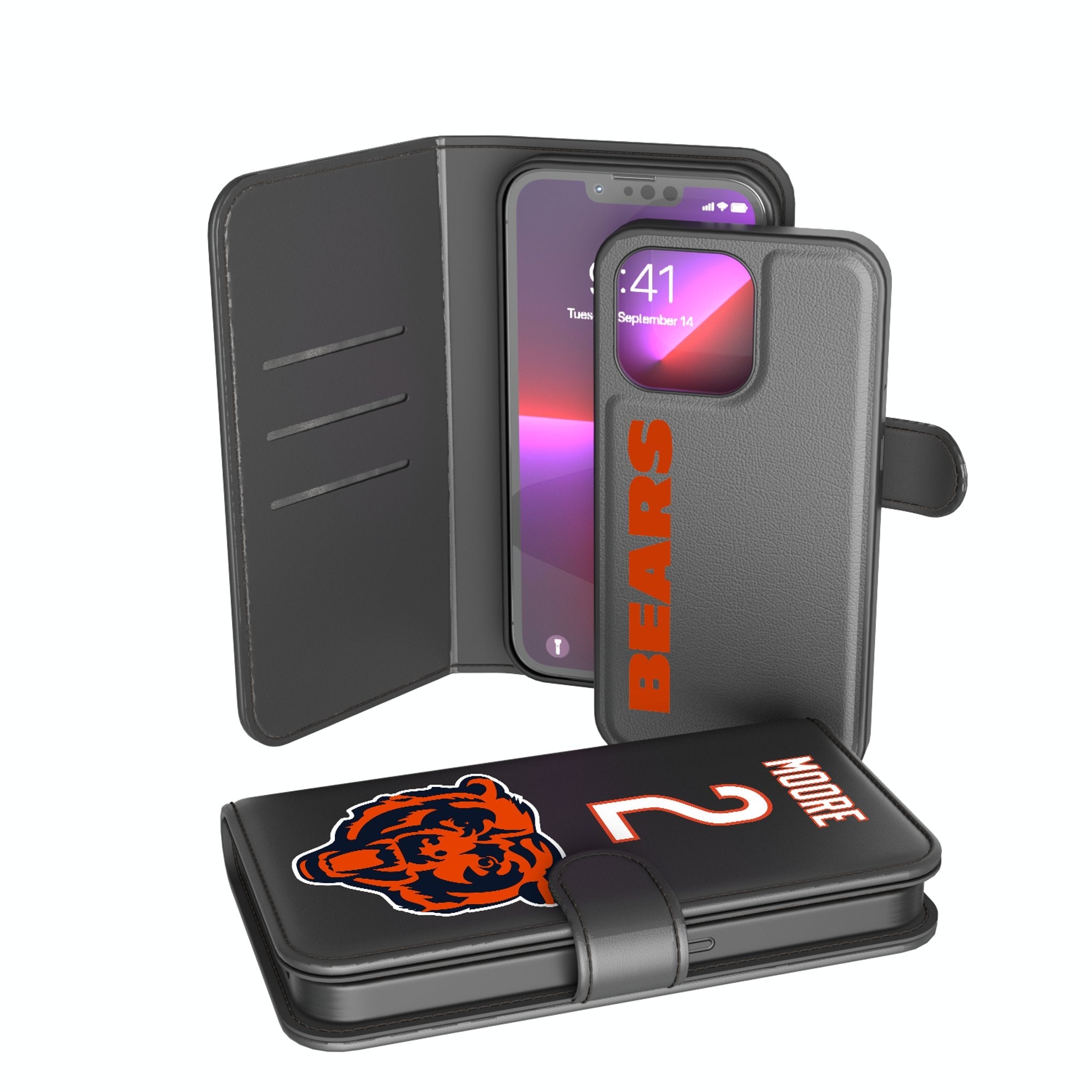 DJ Moore Chicago Bears 2 Ready Wallet Phone Case - Sports Gifts, Sports Memorabilia, Sports Collectibles, Fan Shop