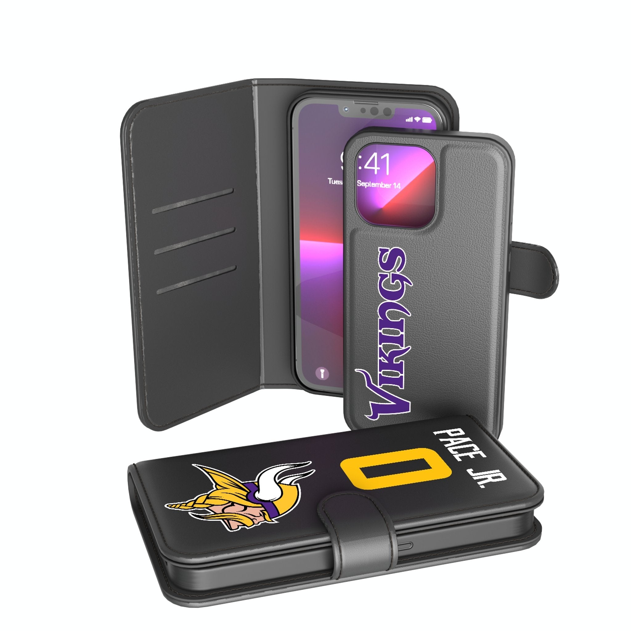 Ivan Pace Jr. Minnesota Vikings 0 Ready Wallet Phone Case - Sports Gifts, Sports Memorabilia, Sports Collectibles, Fan Shop