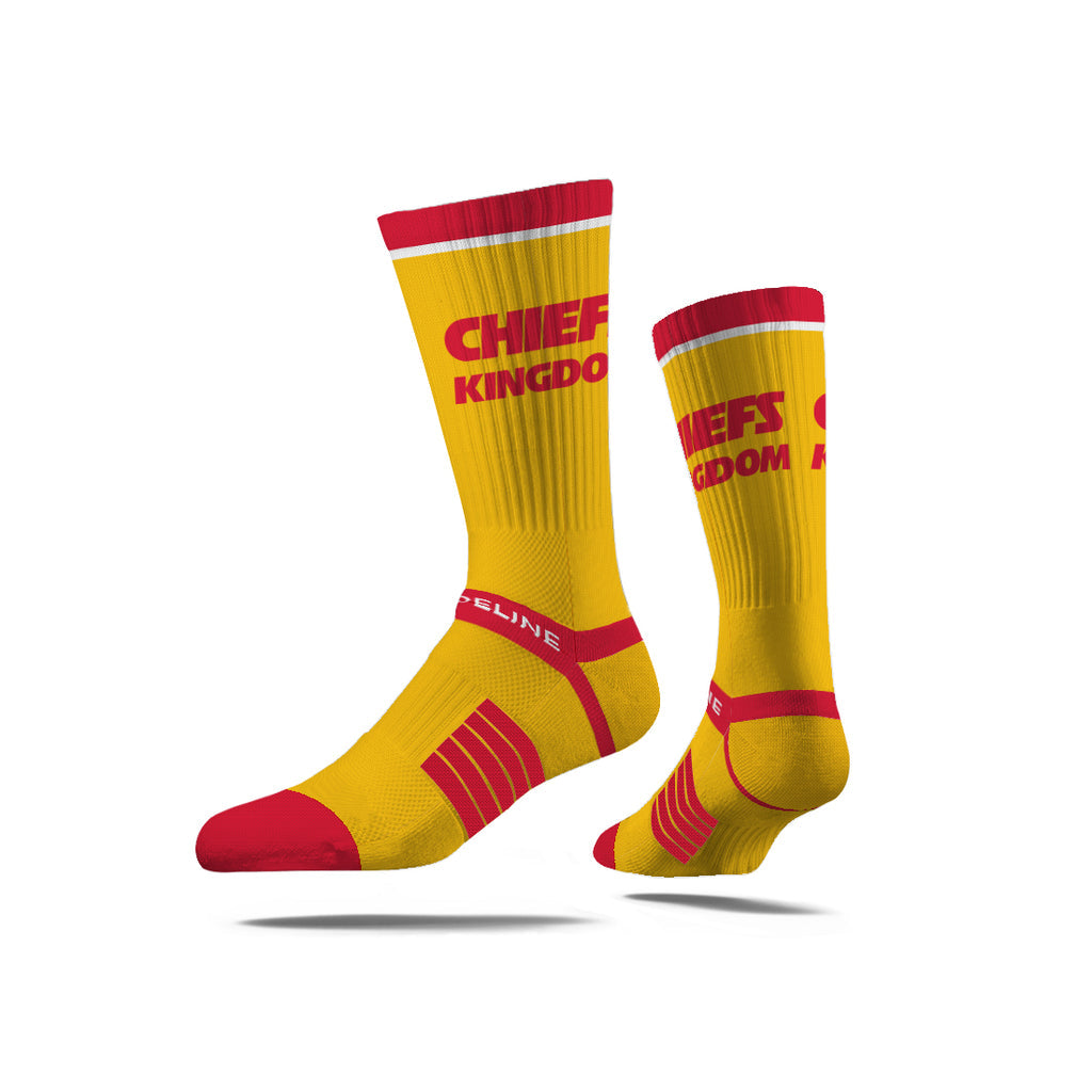 Kansas City Chiefs Premium Knit Crew Fan Logo Gold Socks - Sports Gifts, Sports Memorabilia, Sports Collectibles, Fan Shop