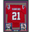 Framed Autographed/Signed Jaylinn Hawkins 35x39 New England Red Football Jersey Beckett BAS COA