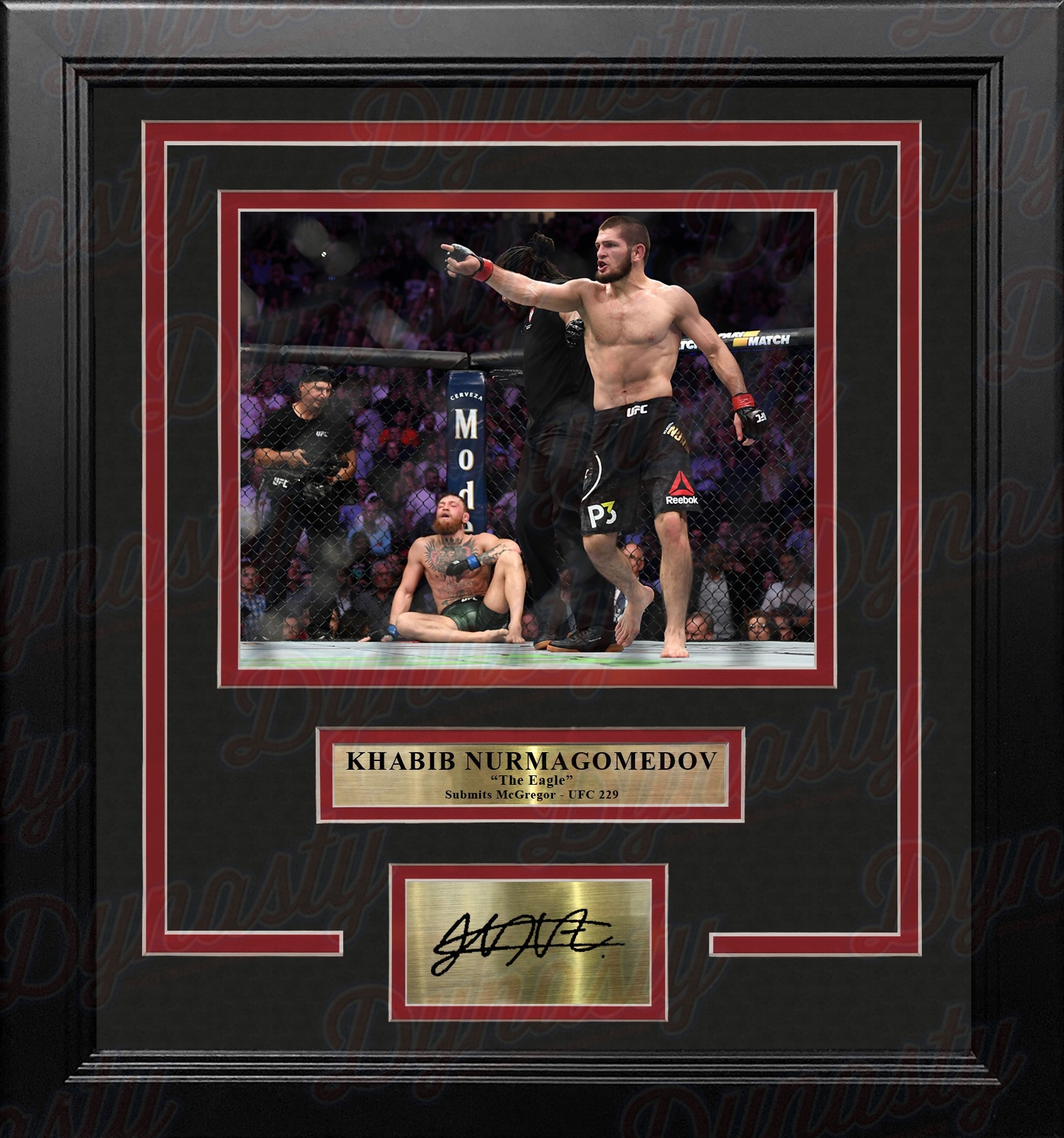 Khabib Nurmagomedov Crushes McGregor 8x10 Framed Mixed Martial Arts Photo with Engraved Autograph - Sports Collectibles, Sports Memorabilia, Sports Fan Shop, Sports Gifts