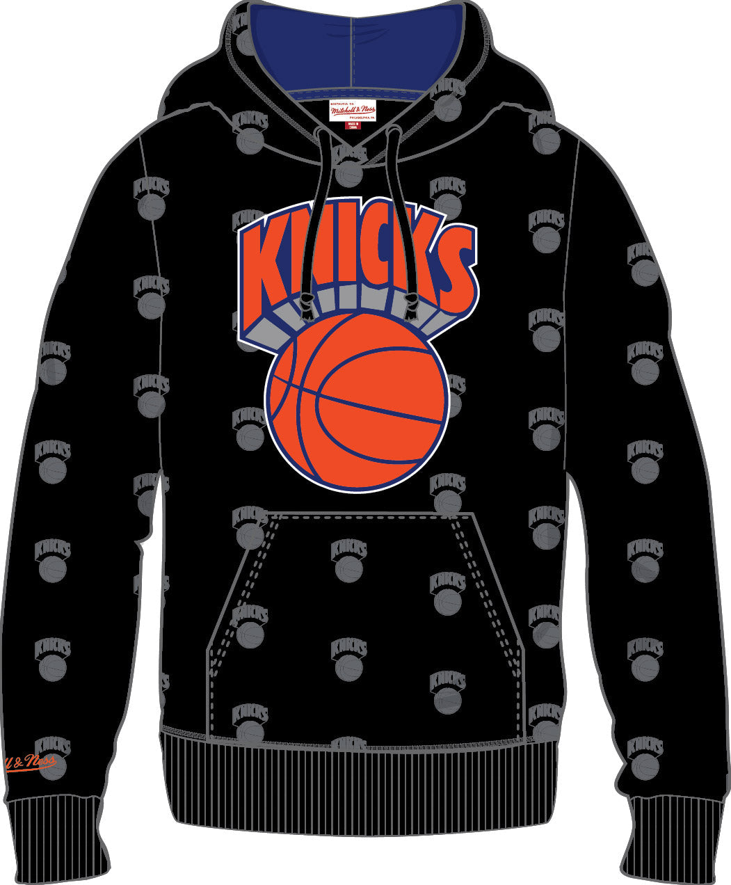 New York Knicks Mitchell & Ness All Over Print Fleece Hoodie - Sports Collectibles, Sports Memorabilia, Sports Fan Shop, Sports Gifts