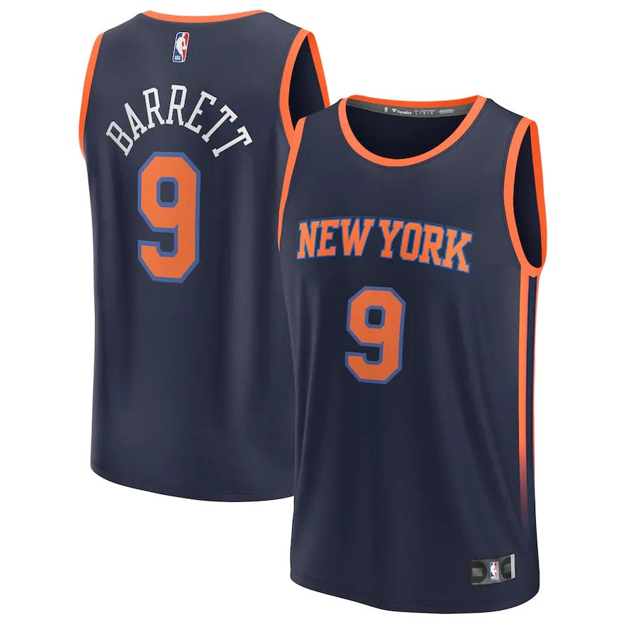 RJ Barrett New York Knicks Fast Break Replica Jersey - Statement Edition - Navy - Sports Collectibles, Sports Memorabilia, Sports Fan Shop, Sports Gifts