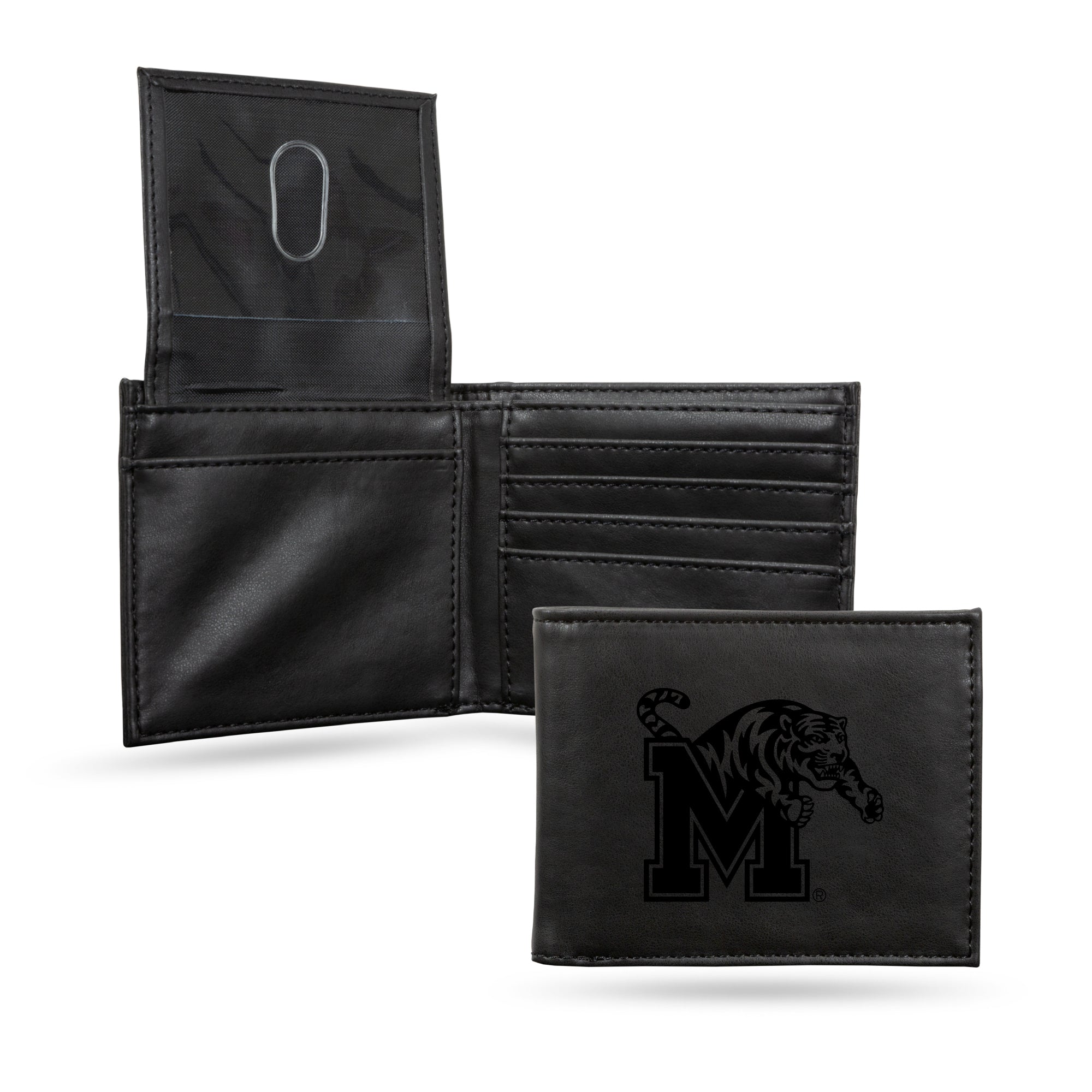 NCAA  Memphis Tigers Black Laser Engraved Bill-fold Wallet - Slim Design - Great Gift