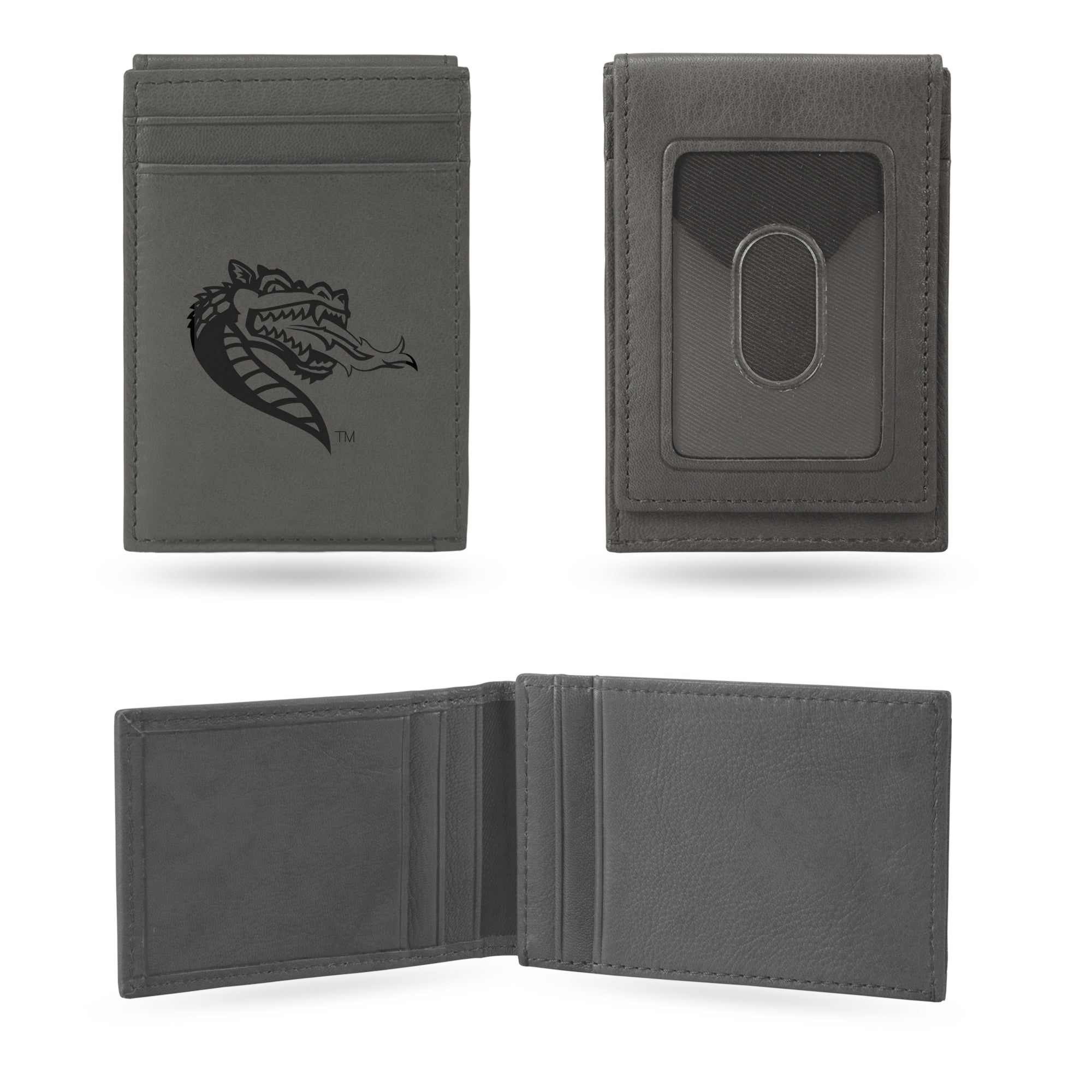 NCAA  Alabama-Birmingham Blazers Gray Laser Engraved Front Pocket Wallet - Compact/Comfortable/Slim
